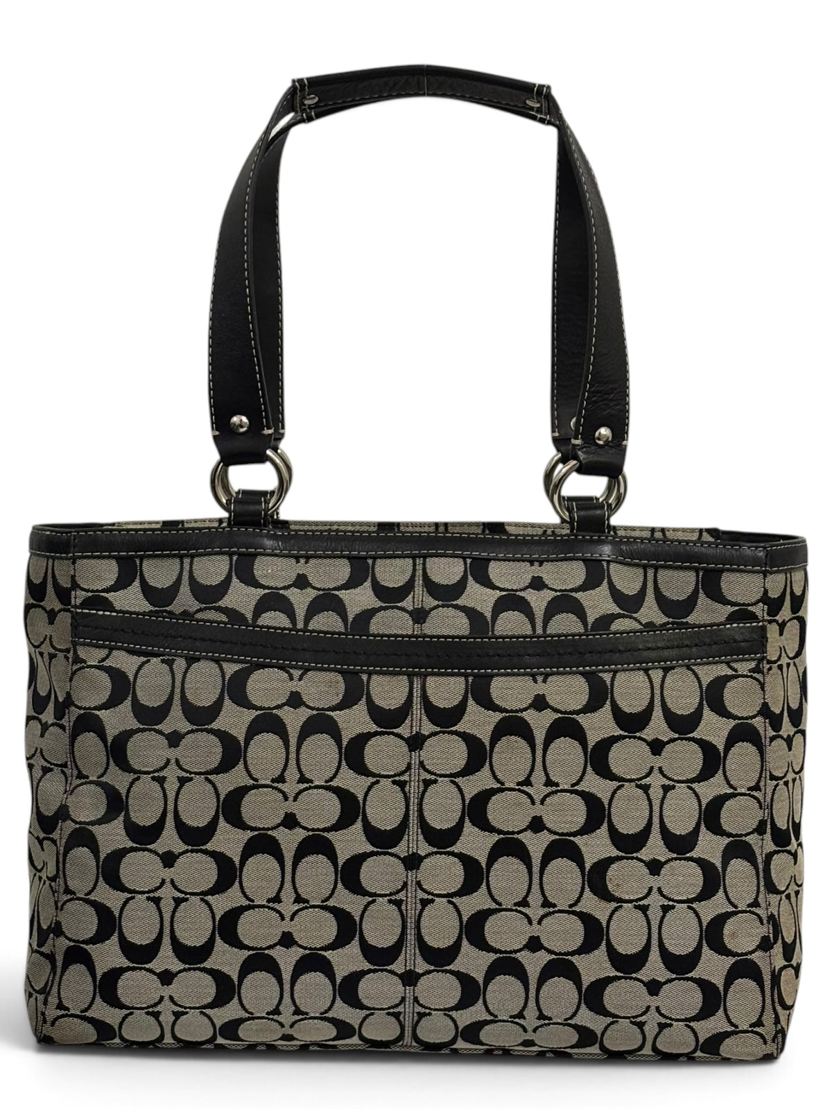 Vintage Coach Penelope Bag F14694 In Signature Black And Grey