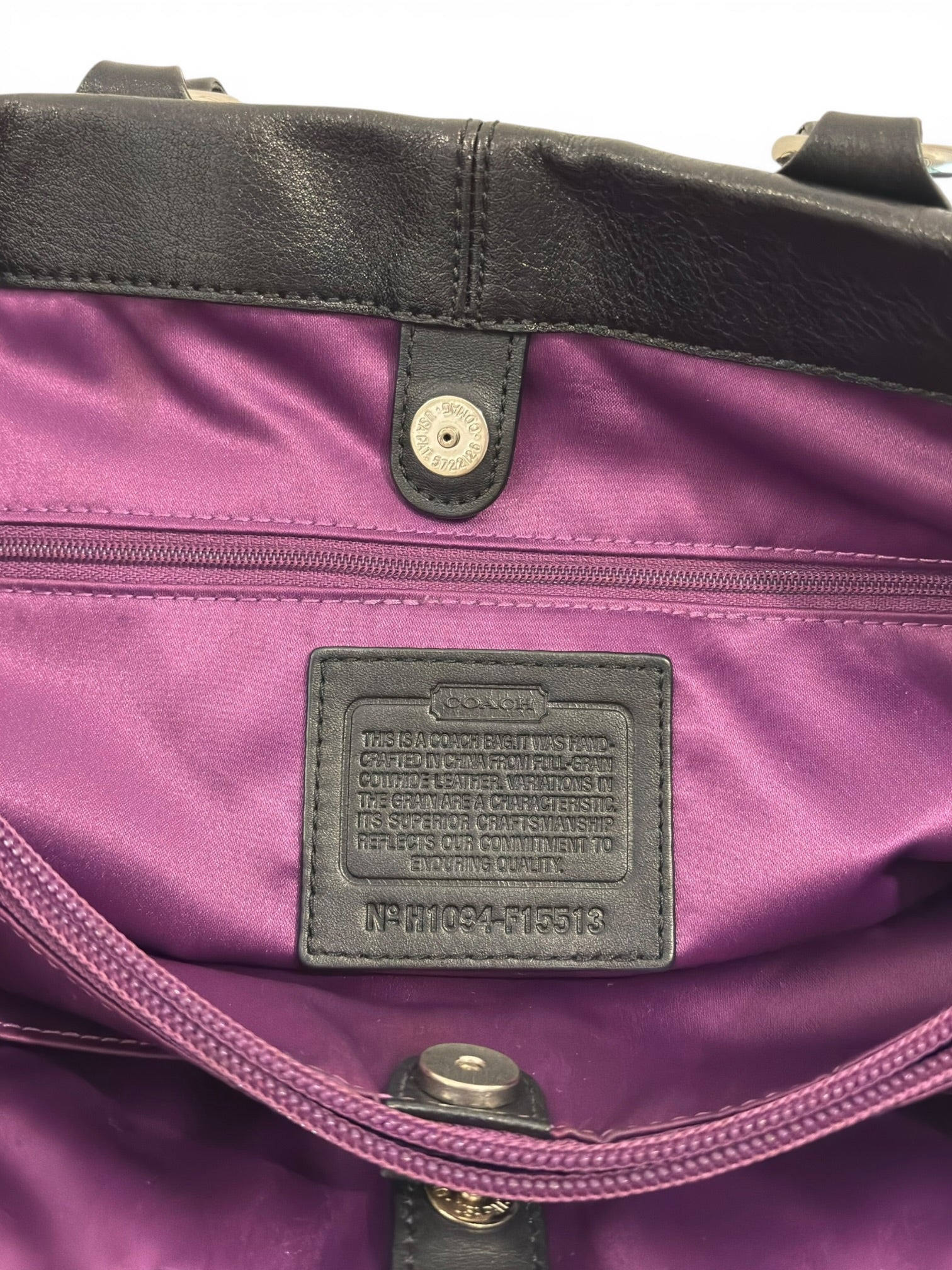 Coach Black Soft Pebbled Leather Ashley Pleated
Shoulder Bag