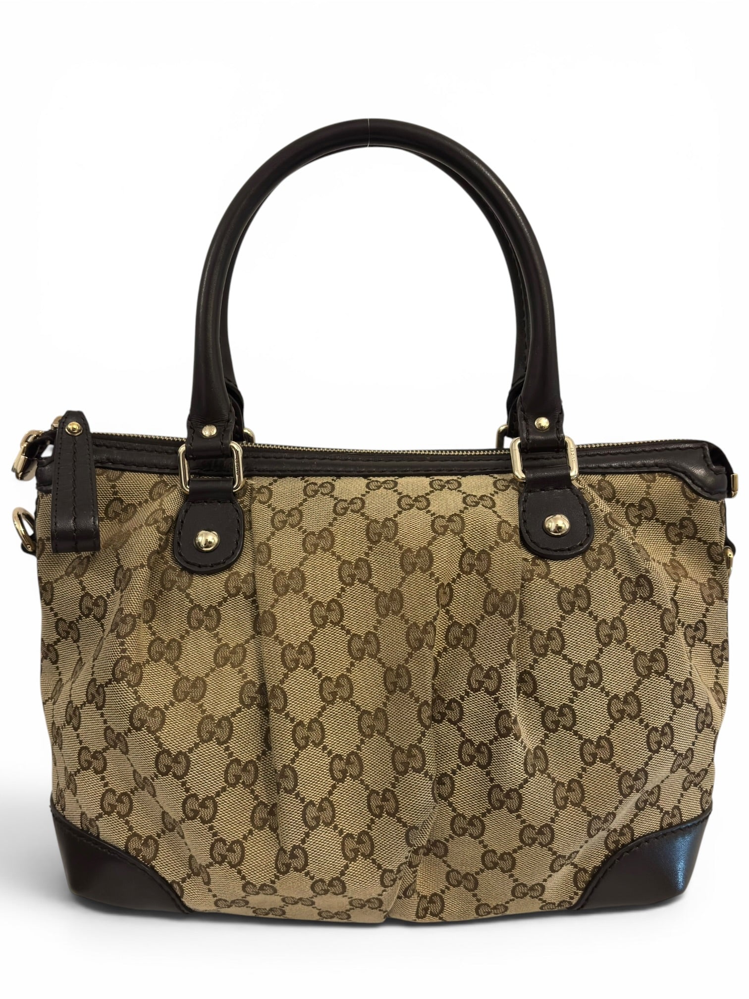 Vintage Gucci Sukey GG Bag Canvas Brown & Beige
Satchel Tote Shoulder Handbag 520981