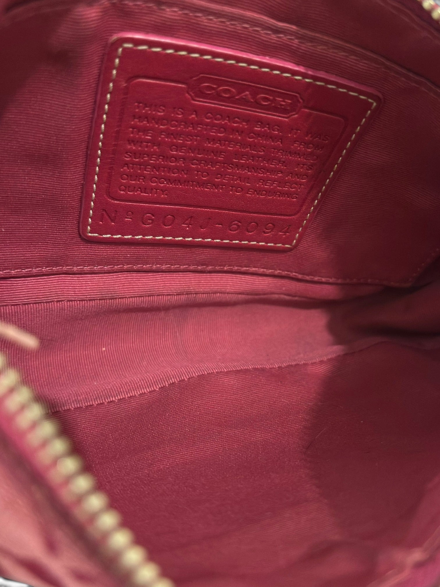 Coach Demi Pink (Berry) Mini Canvas / Suede &
Leather Rare Colourway Vintage 6094 Shoulder Bag