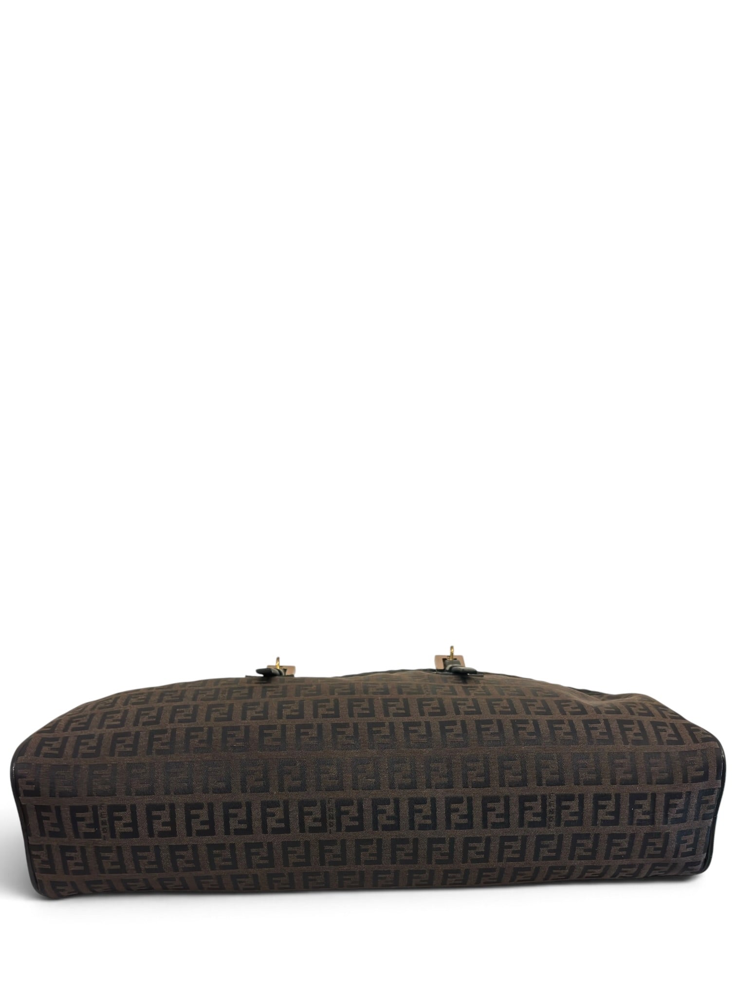 Vintage Fendi Zucchino Brown Monogram Boston
Barrel Handbag