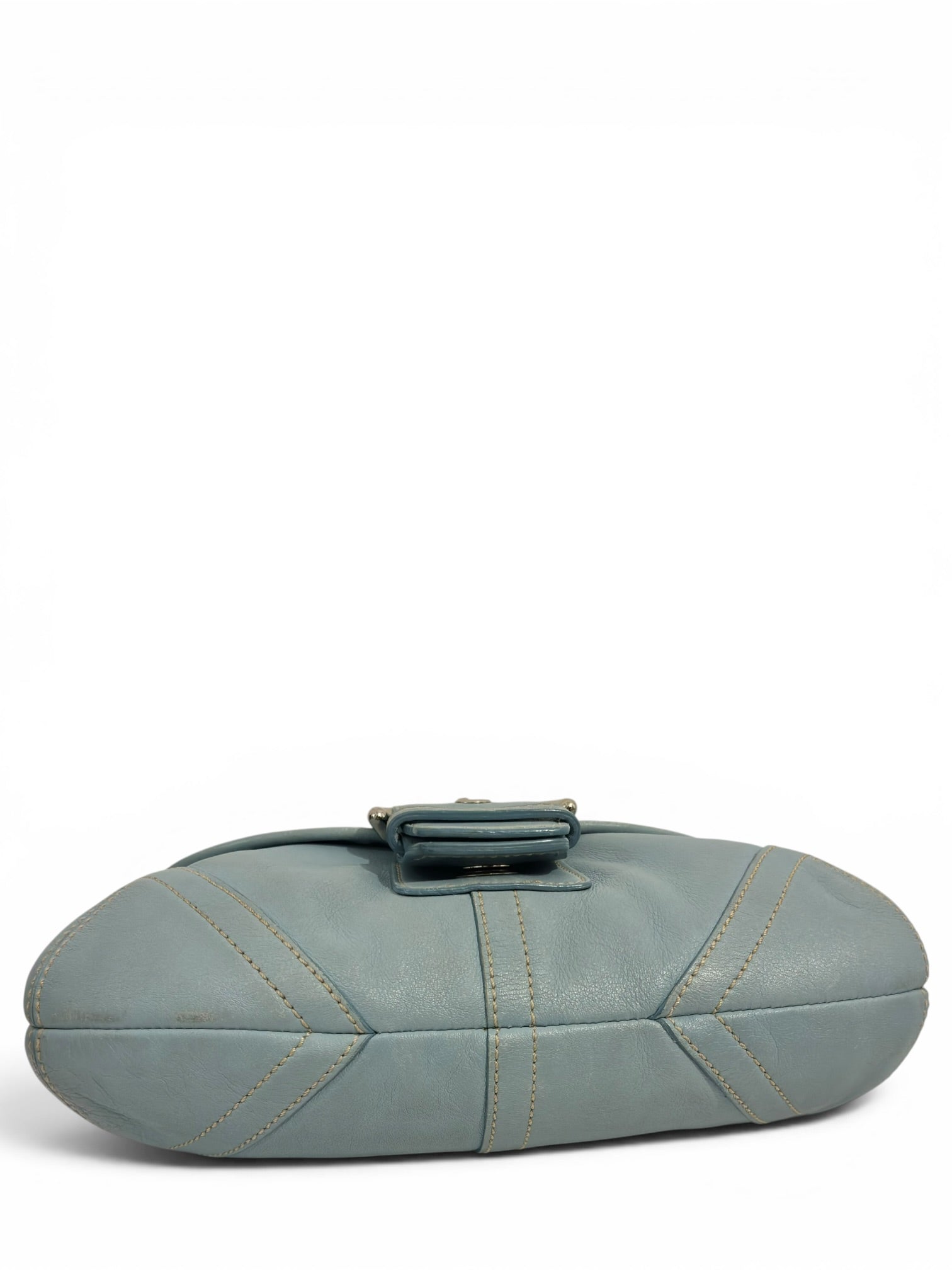 Coach Baby / Sky Blue Soft Leather Soho Buckle
Flap Vintage Hobo Shoulder Bag