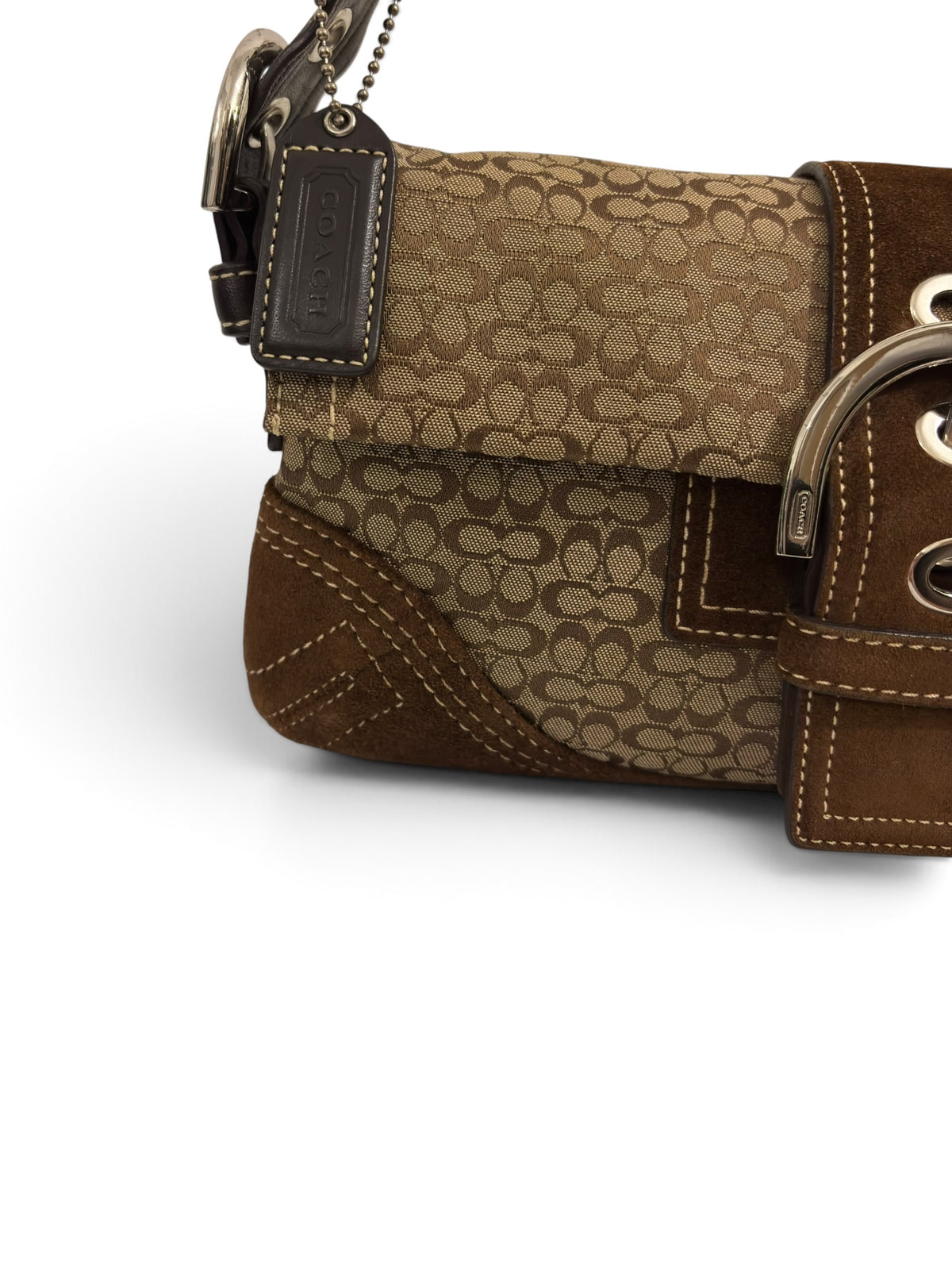 Vintage Coach Soho Signature Brown Y2K Shoulder Bag 3628