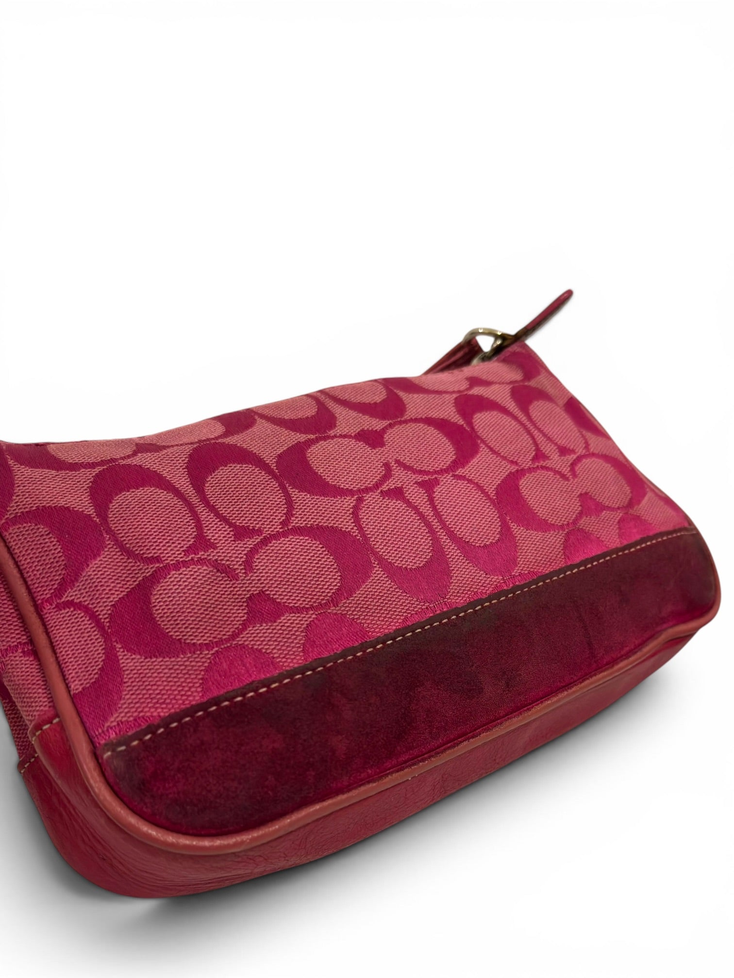 Coach Demi Pink (Berry) Mini Canvas / Suede &
Leather Rare Colourway Vintage 6094 Shoulder Bag