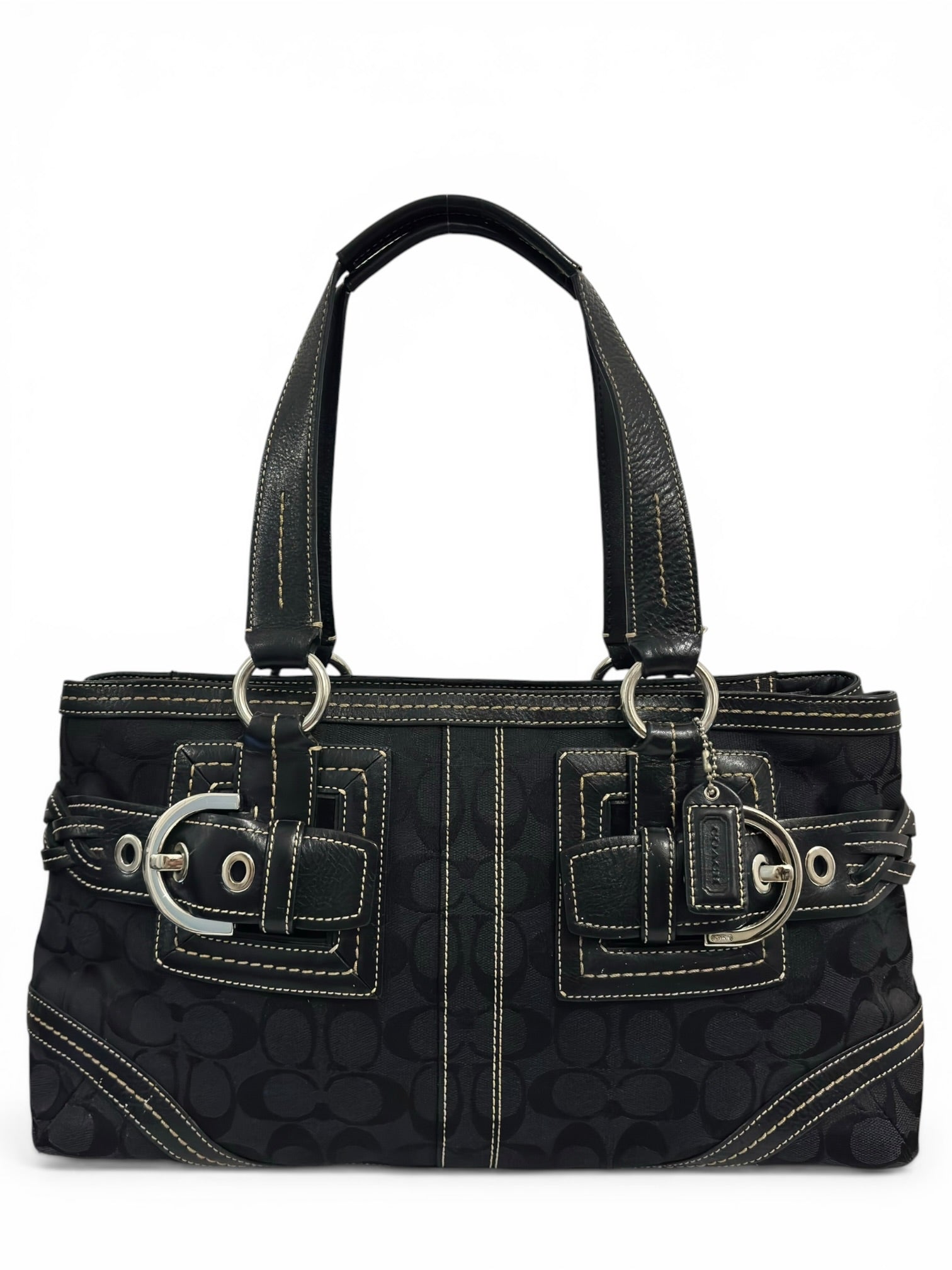 Coach Black Soho Canvas & Leather Buckle Braided
Shoulder Bag 5089