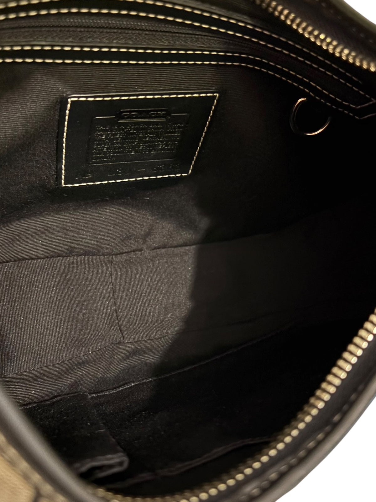 Vintage Coach Soho Bag 6363 Signature Hobo In Black And Grey