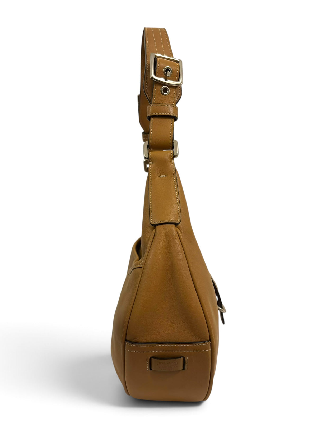 Vintage Coach Hamptons Bag 7548 Crescent Hobo In Tan Leather