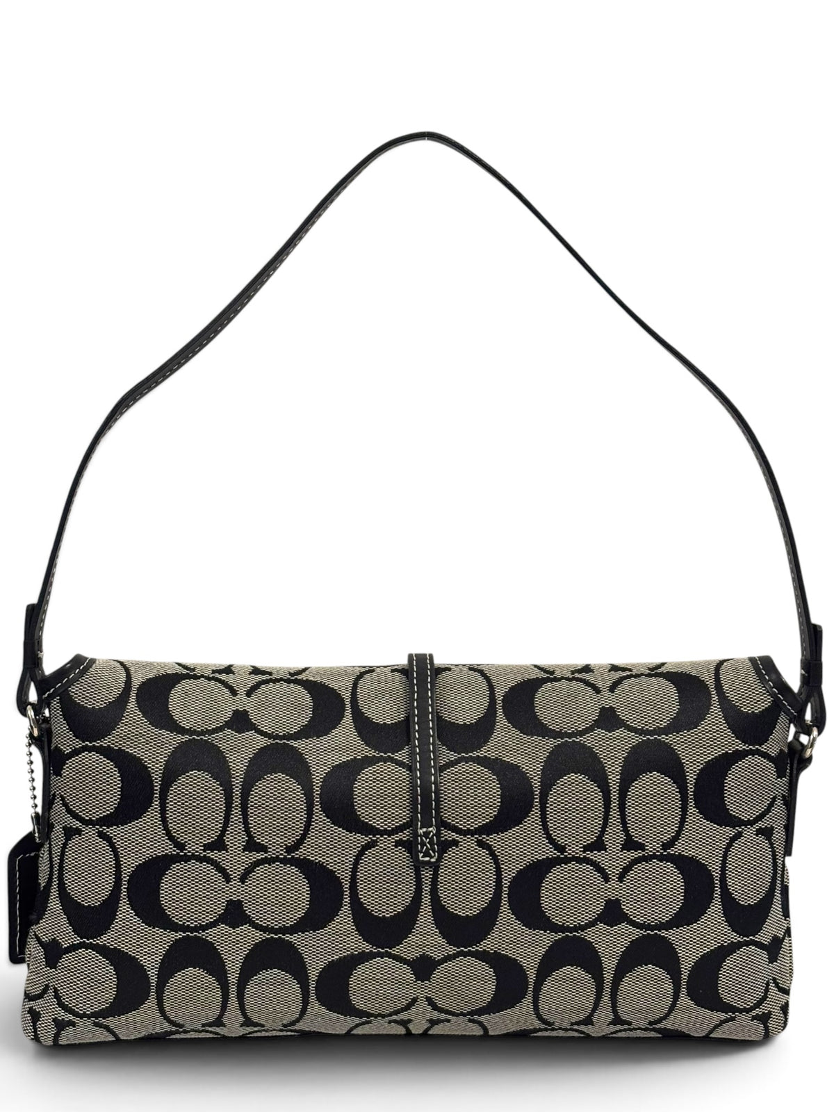 Vintage Coach Hamptons Bag L25 6348 Signature Canvas In Black And Grey
