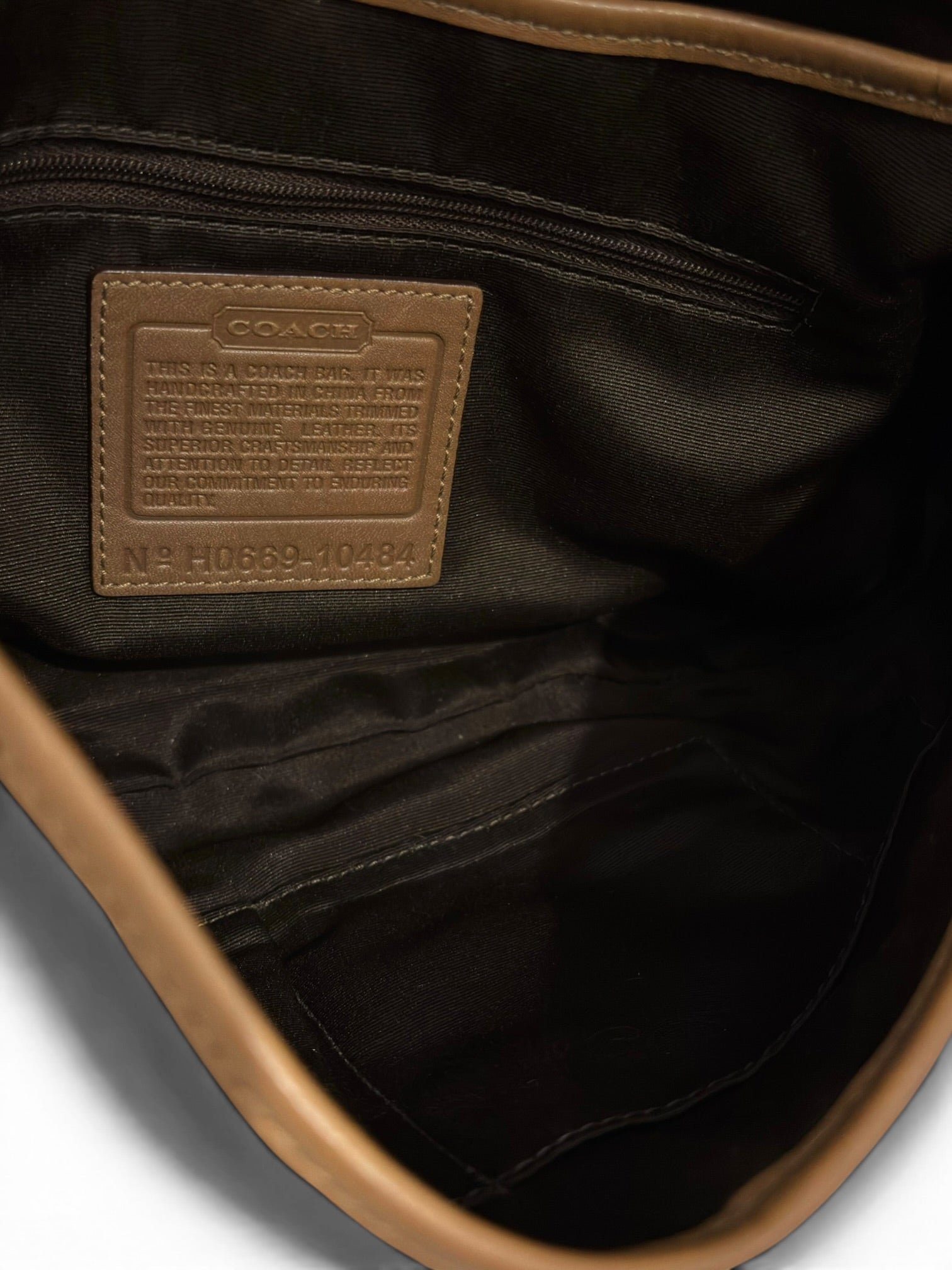 Coach Rare Signature Brown Tan Soho Studded Buckle Canvas Suede Leather Hobo Shoulder Bag