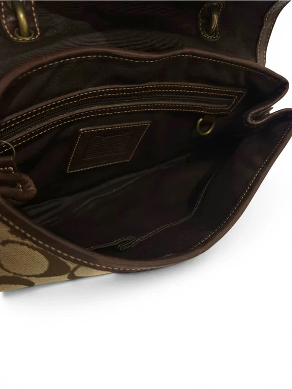 Vintage Coach Soho Bag 7059 Signature Brown Studded Handbag