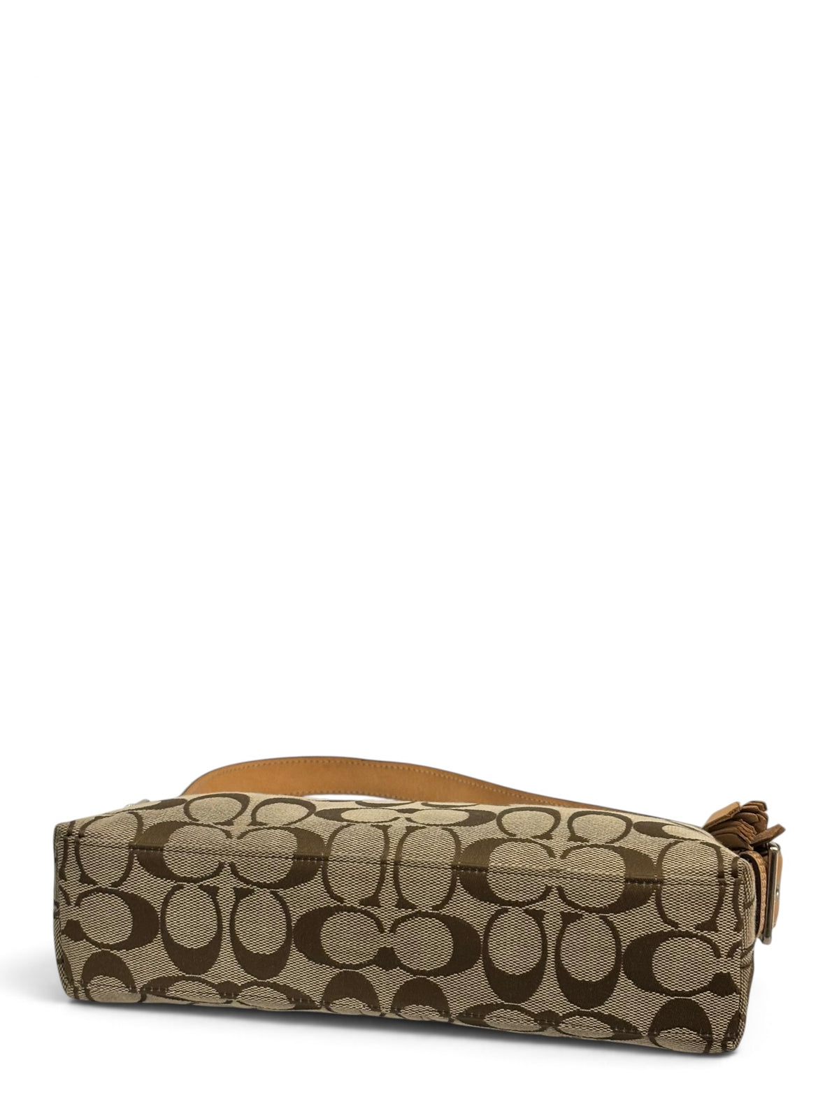 Vintage Coach Demi Baguette Bag 6371 East West In Signature Brown