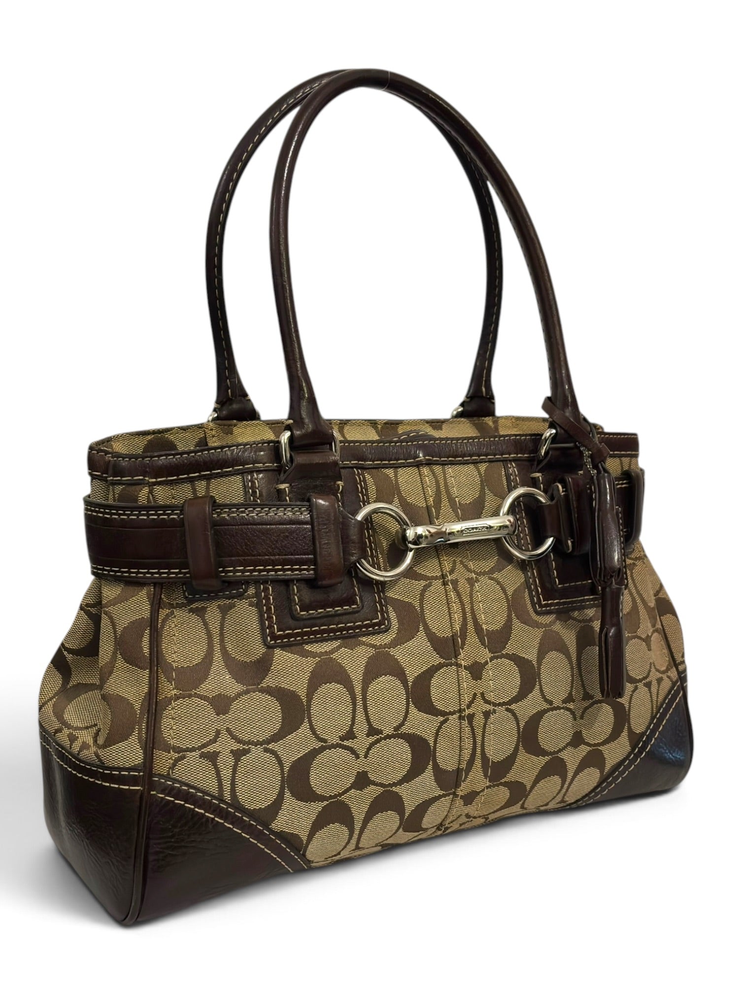 Vintage Coach Hamptons Signature Tote Bag Brown
Canvas & Leather Shoulder Bag F10245