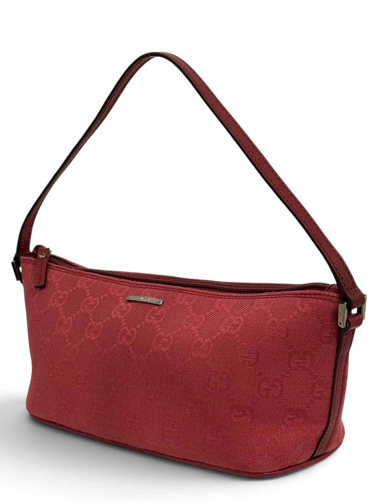 Vintage Gucci Boat Bag 07198 Pink GG Monogram Pochette
