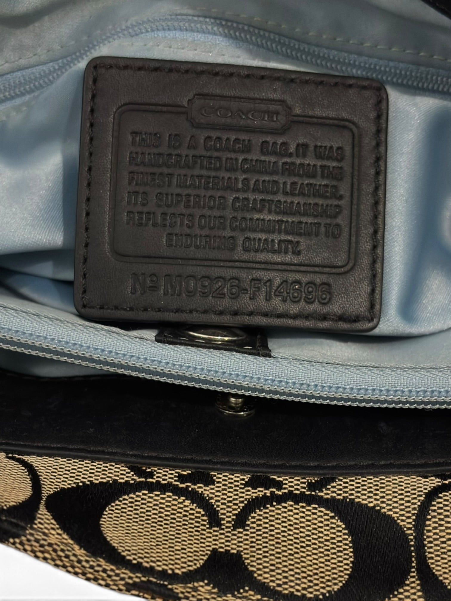 Vintage Coach Penelope Signature Canvas Tote Bag
Black & Beige Shoulder Bag F14696