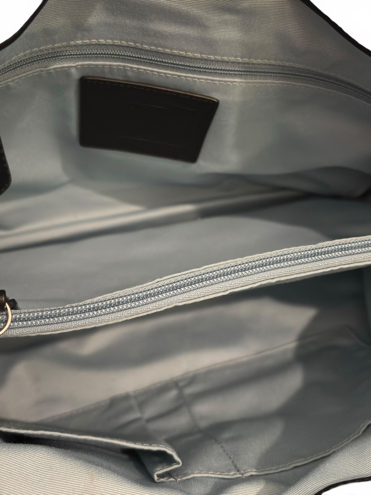 Coach Soho Black Leather Buckle East West Tote Shoulder Bag