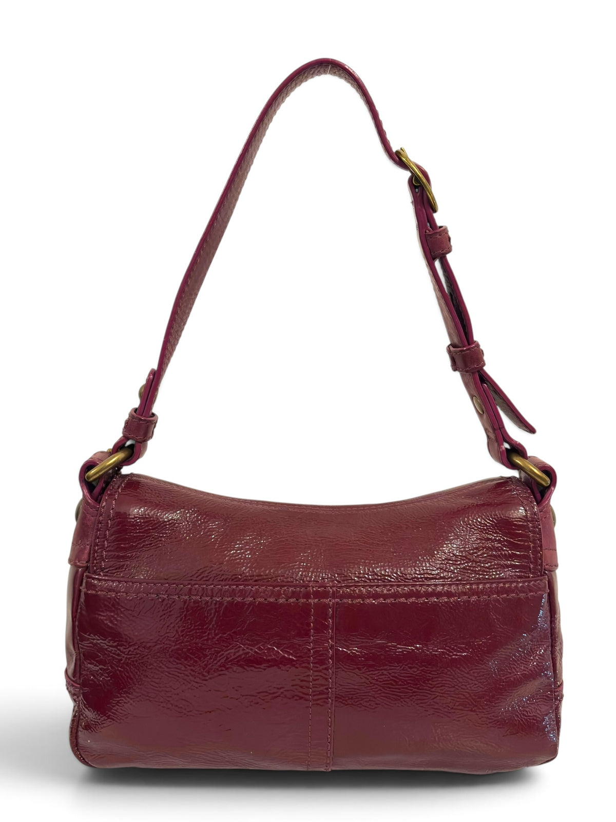 Vintage Coach Soho Bag Bleecker 12372 In Patent Leather Burgundy