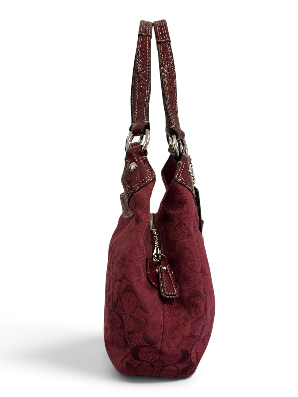 Vintage Coach Soho Lynn Bag F17094 In Burgundy Red Rare Colourway