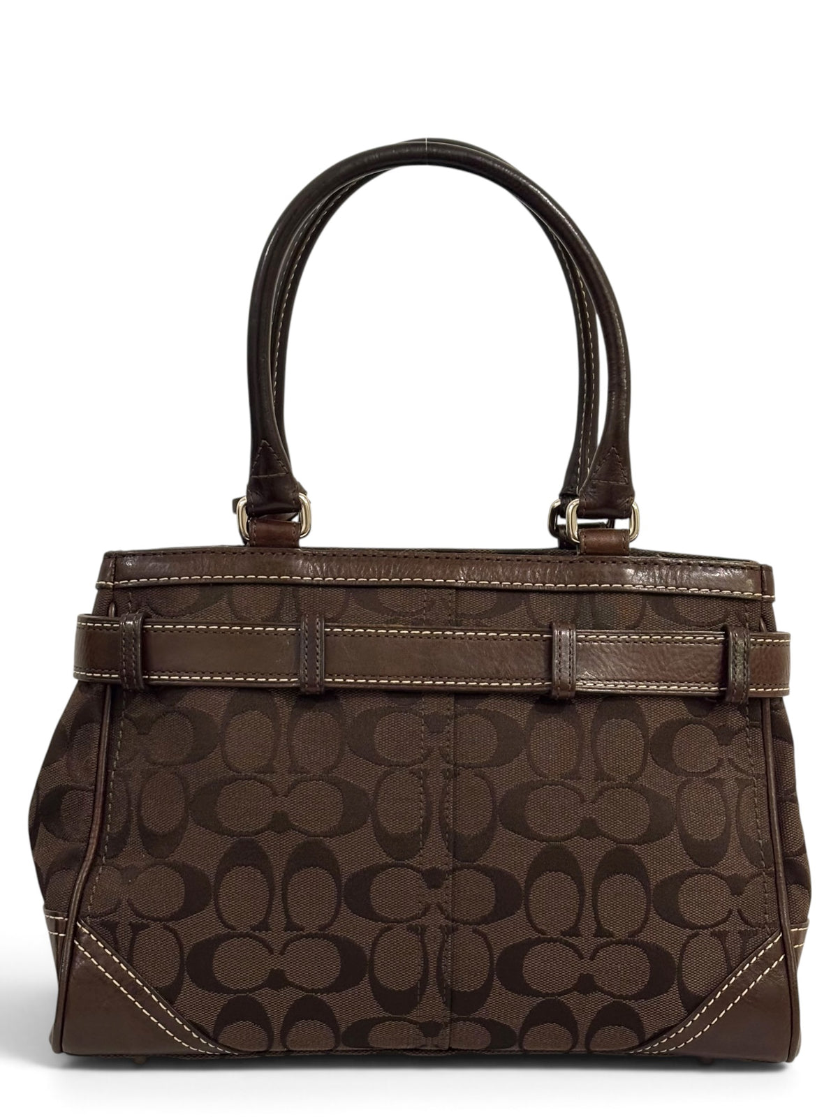 Vintage Coach Hamptons Bag FS8K06 Signature Chocolate Brown Tote