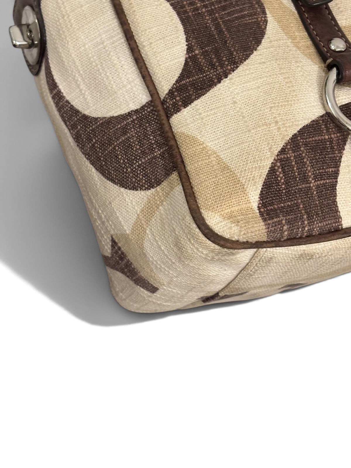 Vintage Coach Rare bag F13810 Signature Brown & Cream Gallery Tote