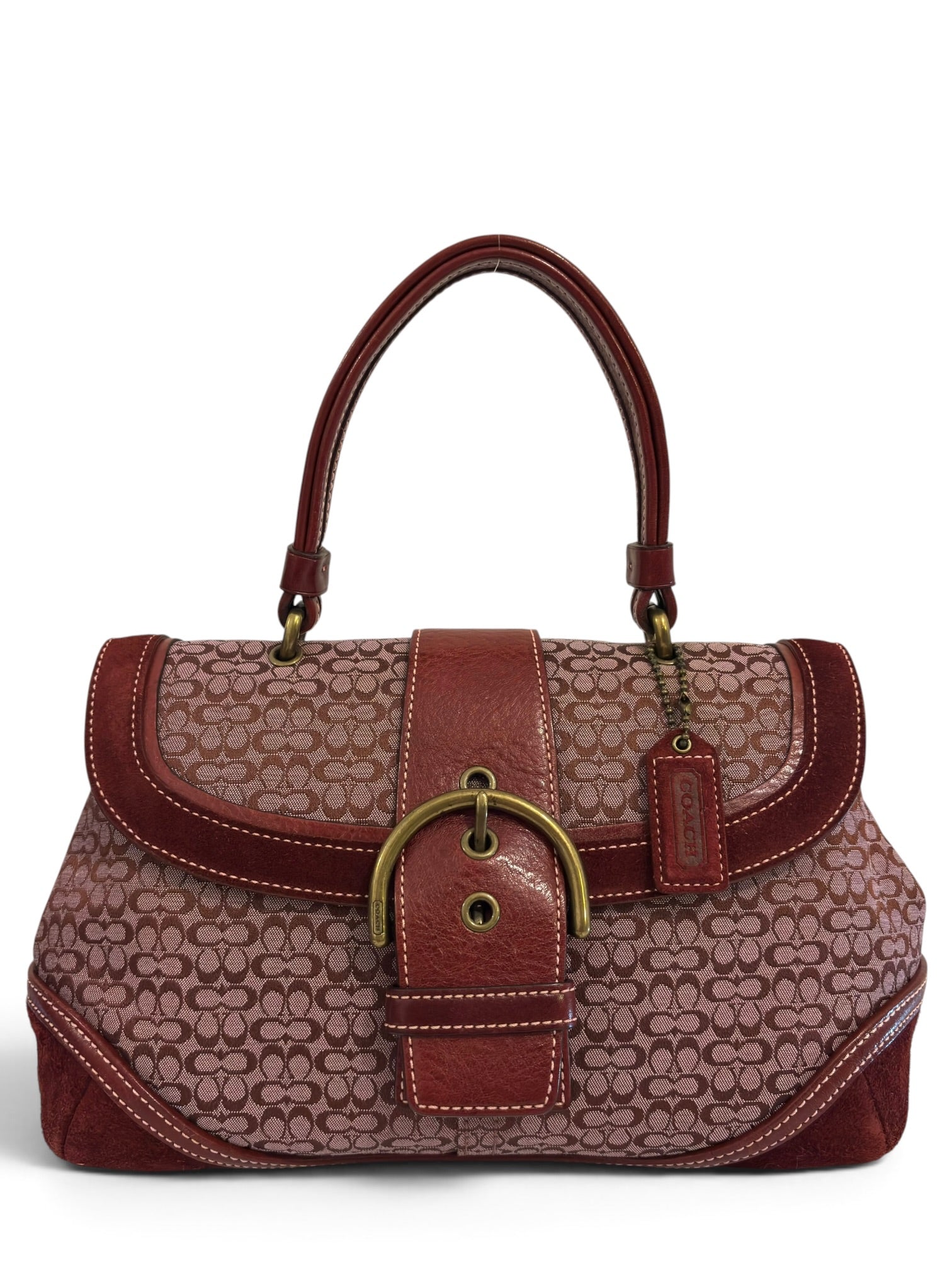 Vintage Coach Soho Bag Red Signature Y2K Flap Handbag 7078