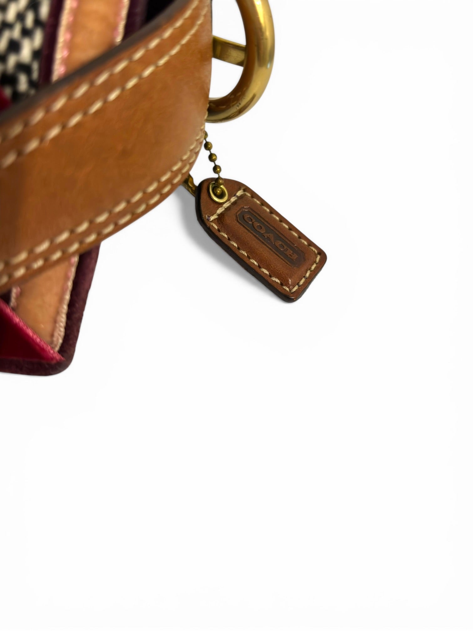 Coach Rare Soho Demi Grey Tweed Brown Leather & Burgundy Suede Shoulder Bag