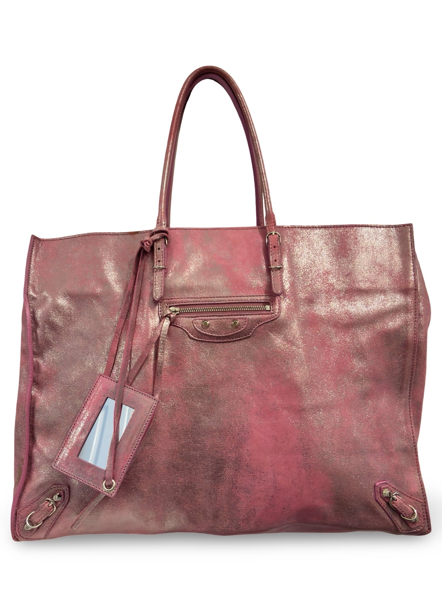 Balenciaga Metallic Leather Pink & Silver Papier A5
City Tote Shoulder Bag