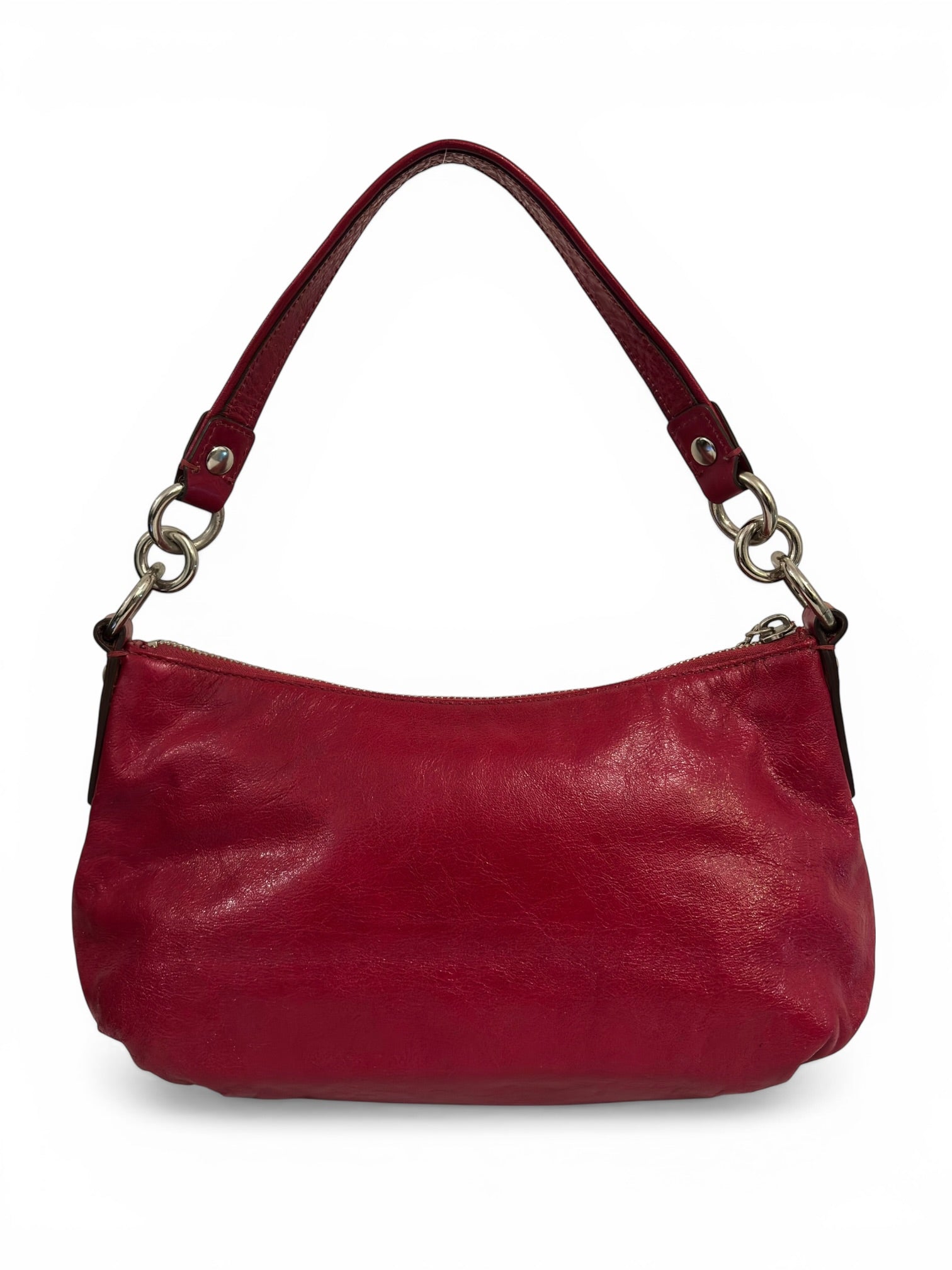 Coach 2000's Baguette Hot Pink Poppy Patent Leather Vintage Shoulder Bag