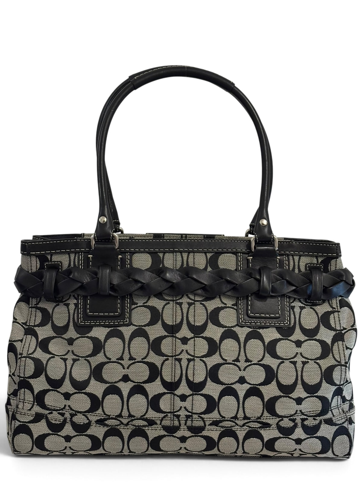 Vintage Coach Hamptons Bag F13068 Signature Tassle Clip Tote