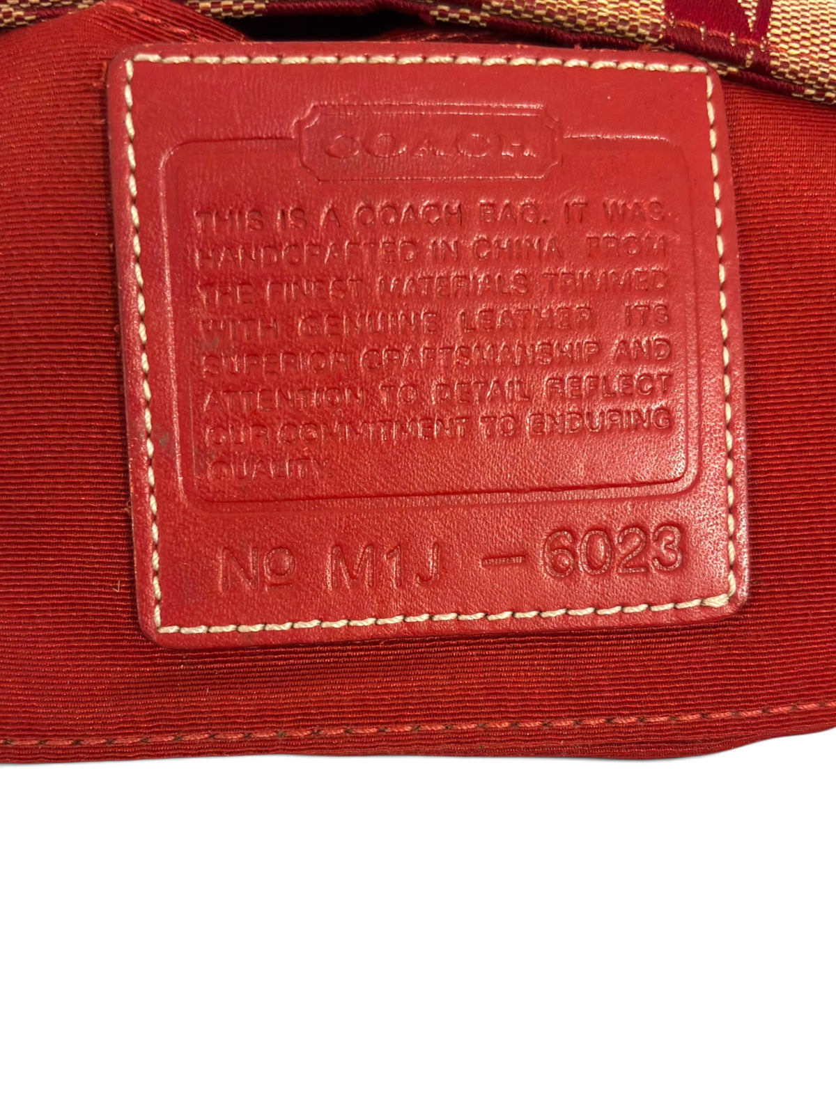 Vintage Coach Bag 6023 Signature Red Mini Shoulder Pouch