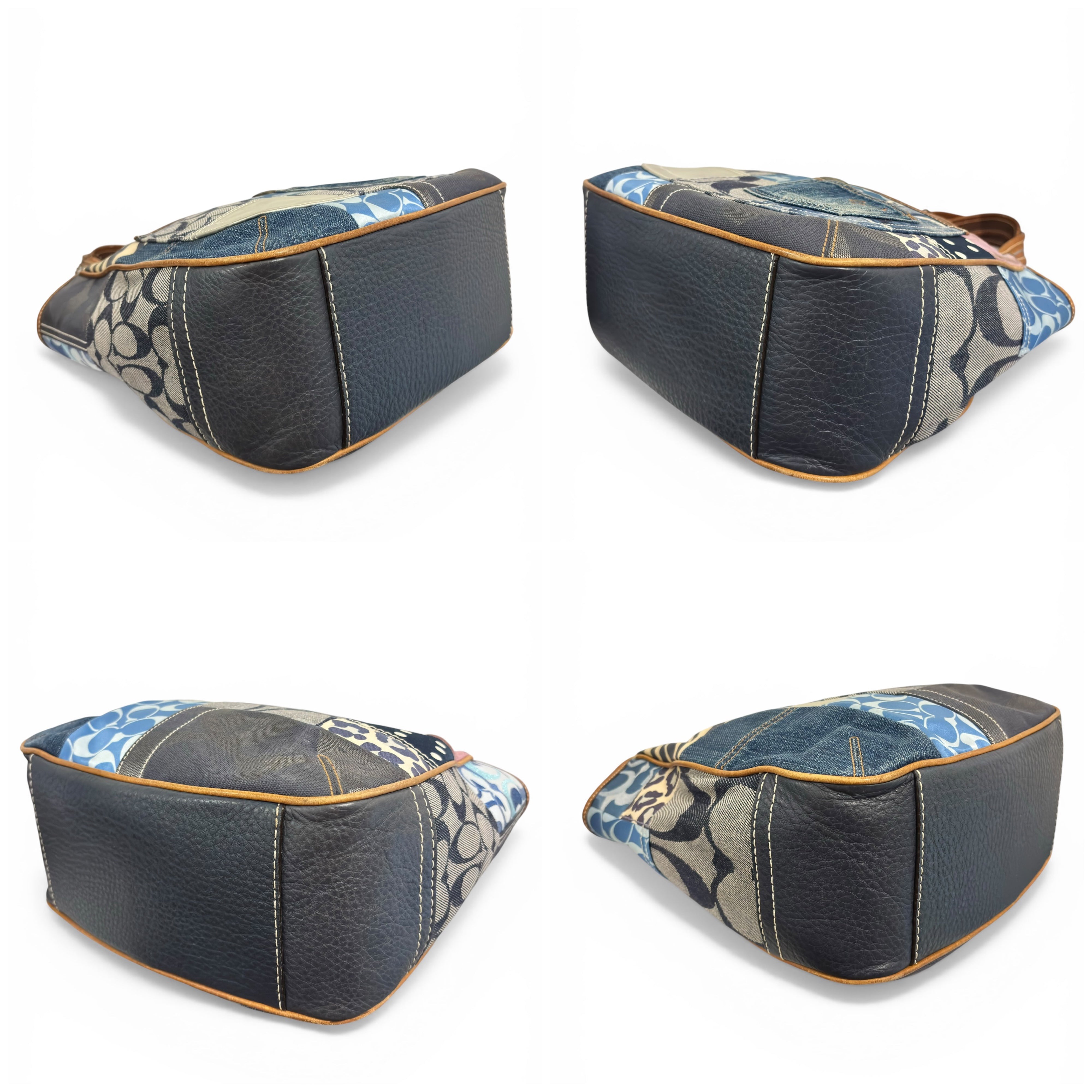 Coach Rare Denim Ergo LE Patchwork Blue Purple Suede & Leather Zebra Hobo Shoulder Bag