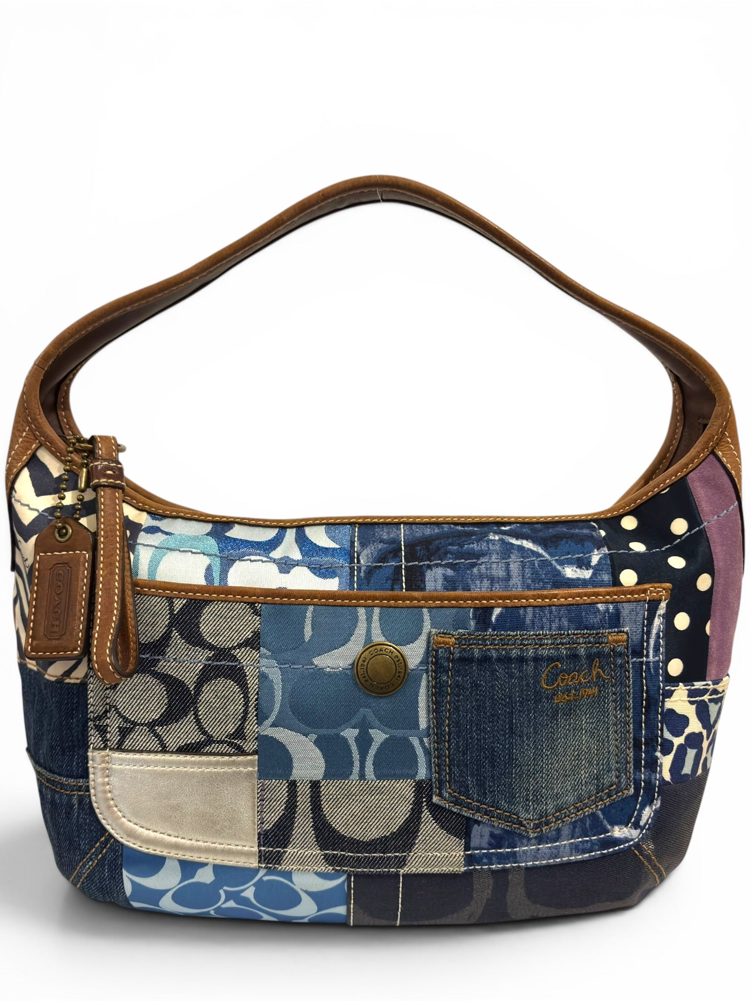 Coach Denim Ergo Patchwork Blue Purple Canvas
Leather Hobo 10808 Shoulder Bag