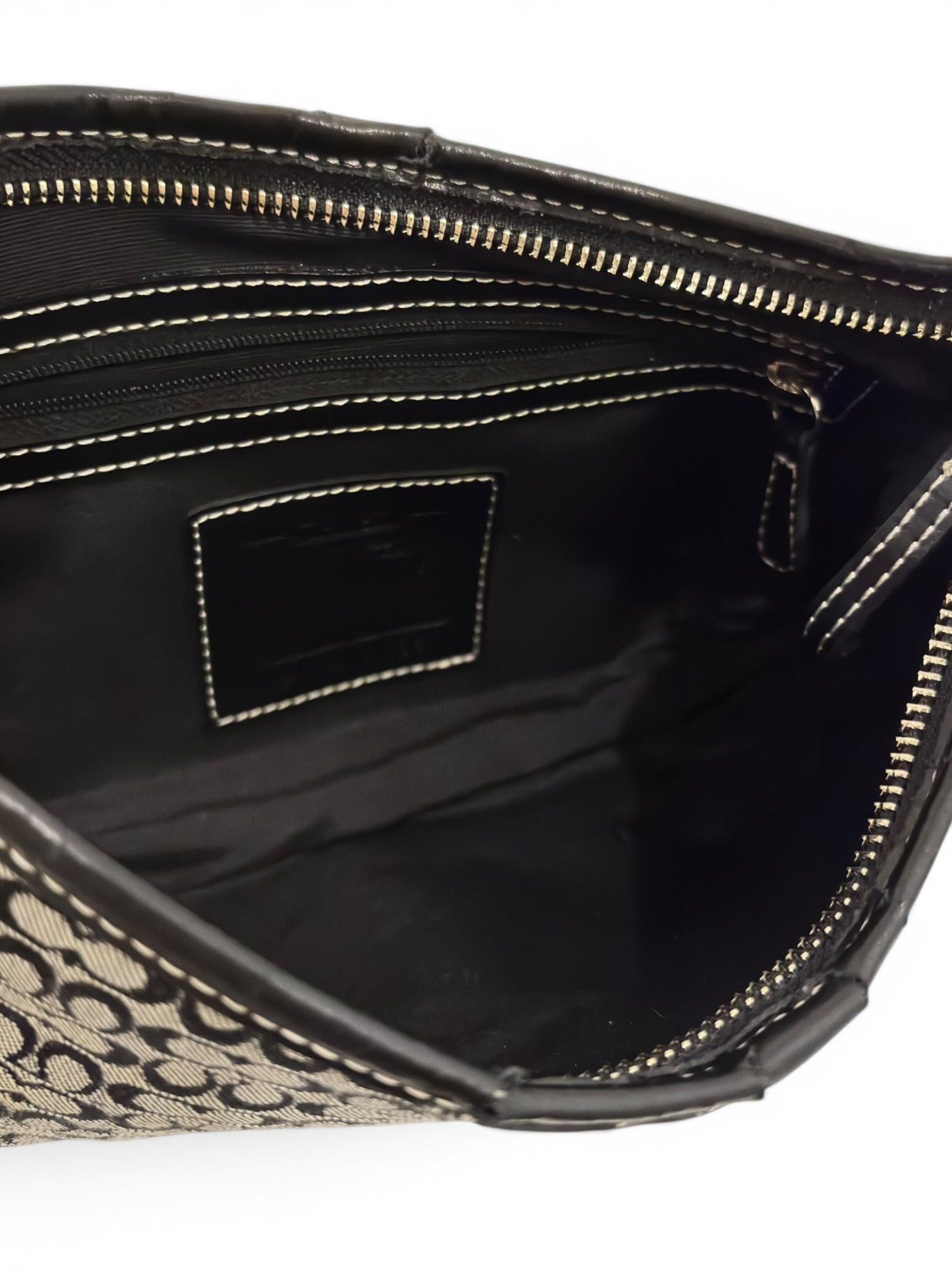 Coach Soho Black & Grey Signature Canvas & Leather Vintage Shoulder Bag