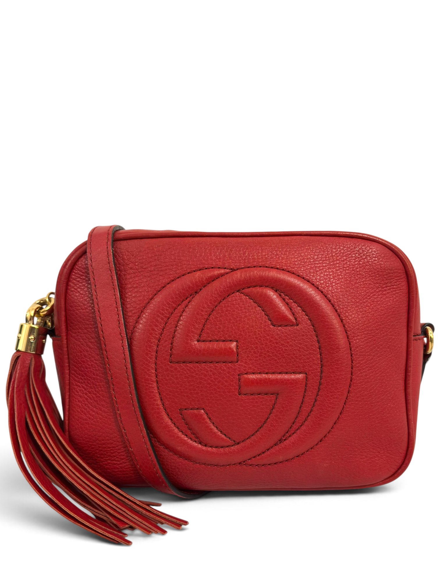 Vintage Gucci Soho Disco Bag Red Leather Crossbody 308364