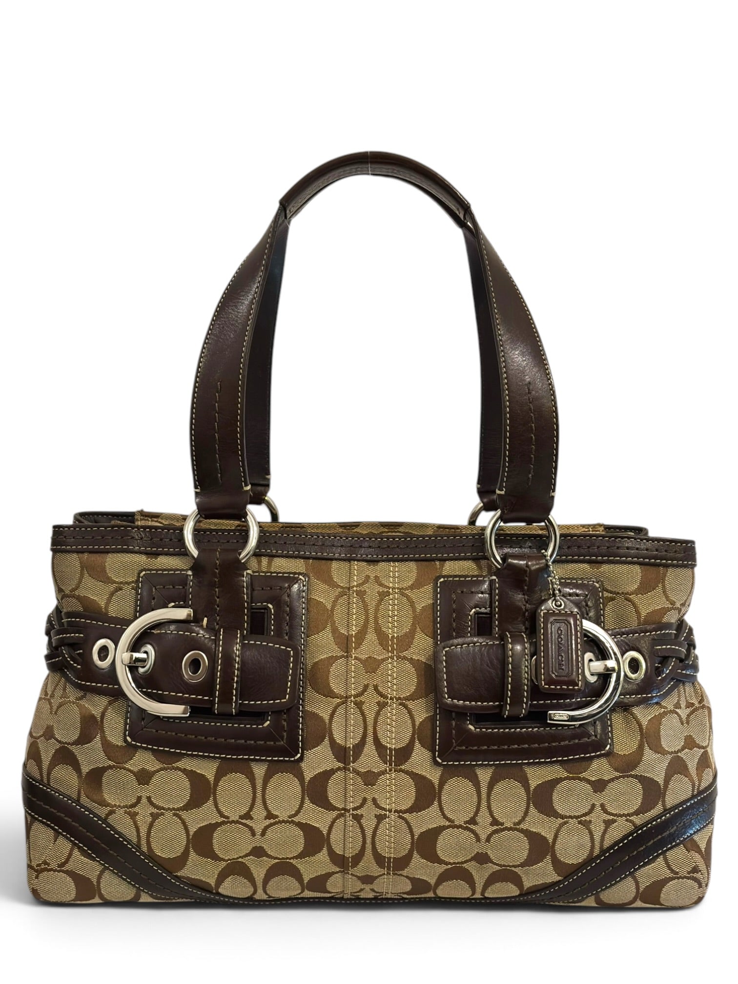 Vintage Coach Soho Brown Signature Buckle Y2K 5089
Tote Shoulder Bag