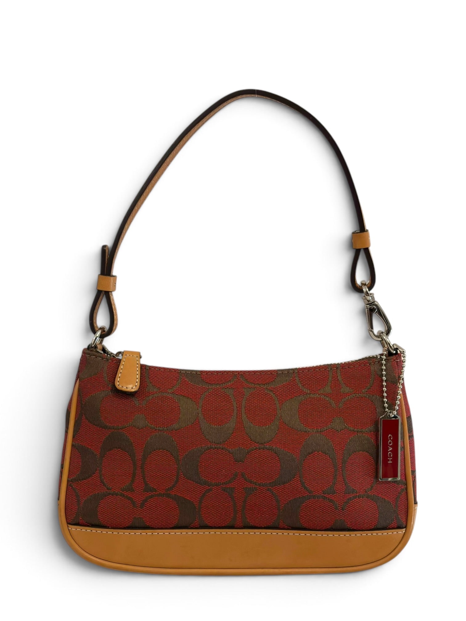 Vintage Coach Demi Bag Red Signature Canvas Shoulder Bag G1J-6094
