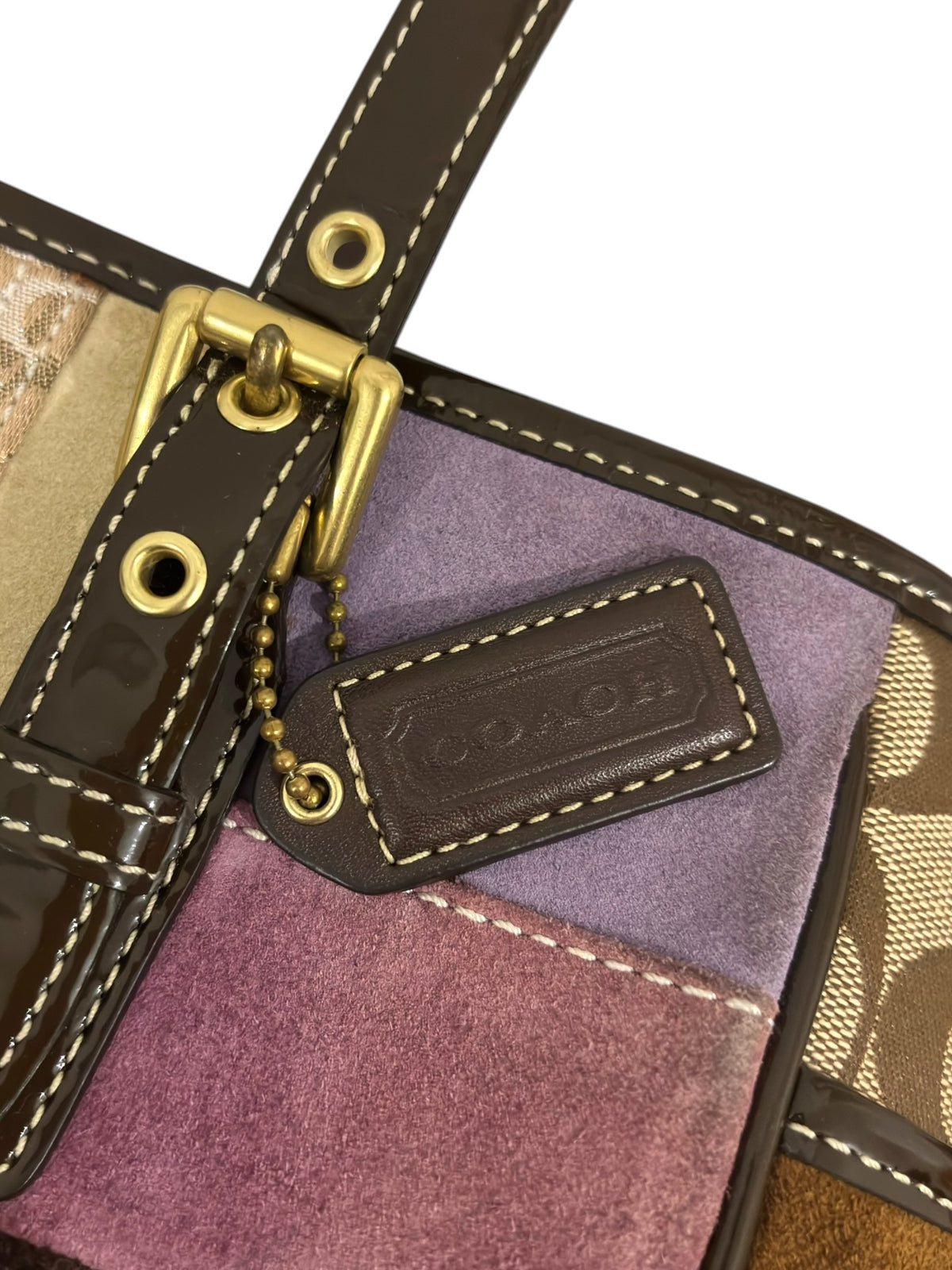 Vintage Coach Holiday Limited Edition Patchwork Tote Bag F10515