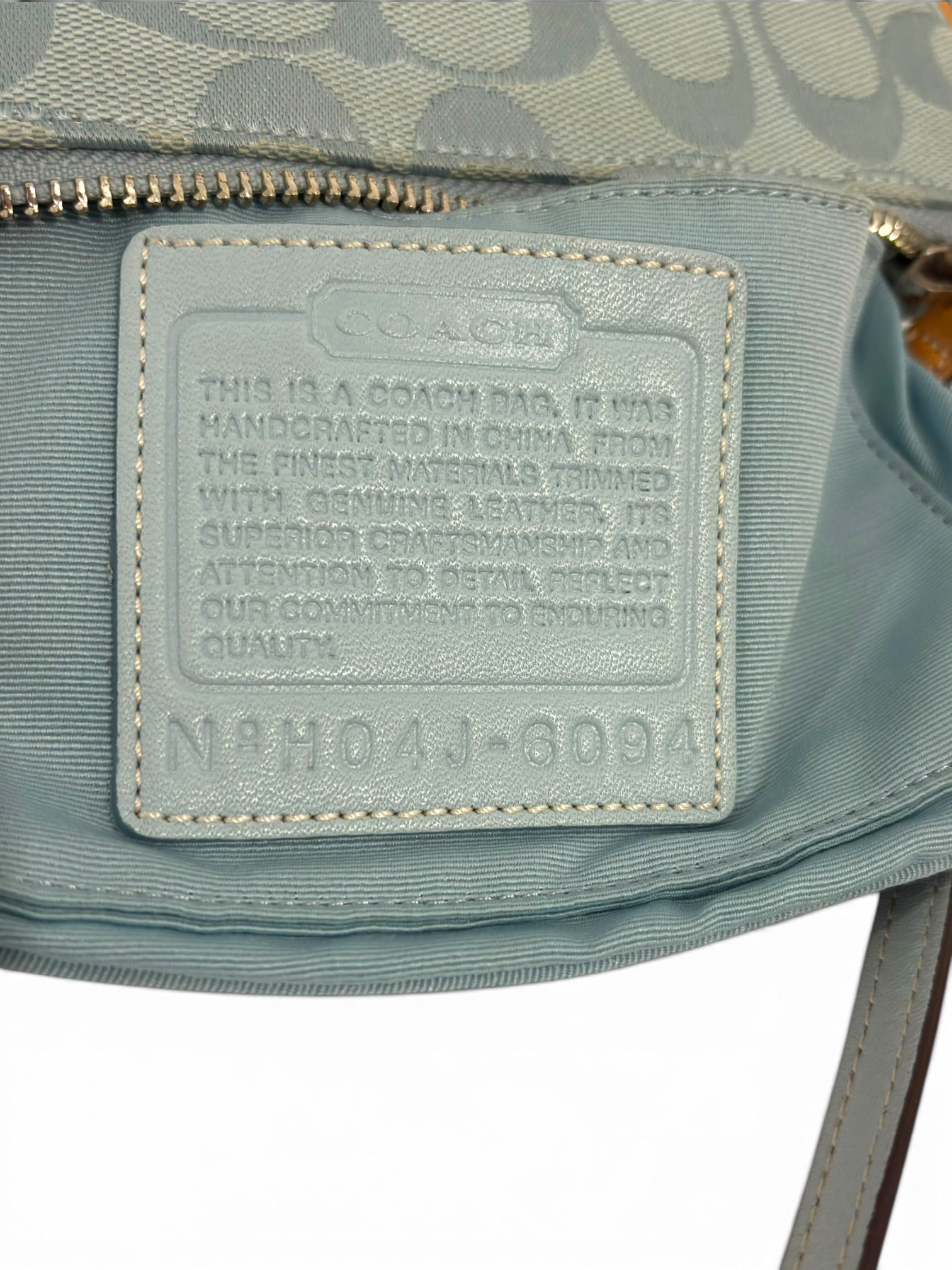 Vintage Coach Demi Bag Signature Rare Blue Shoulder Bag Y2K H04J-6094