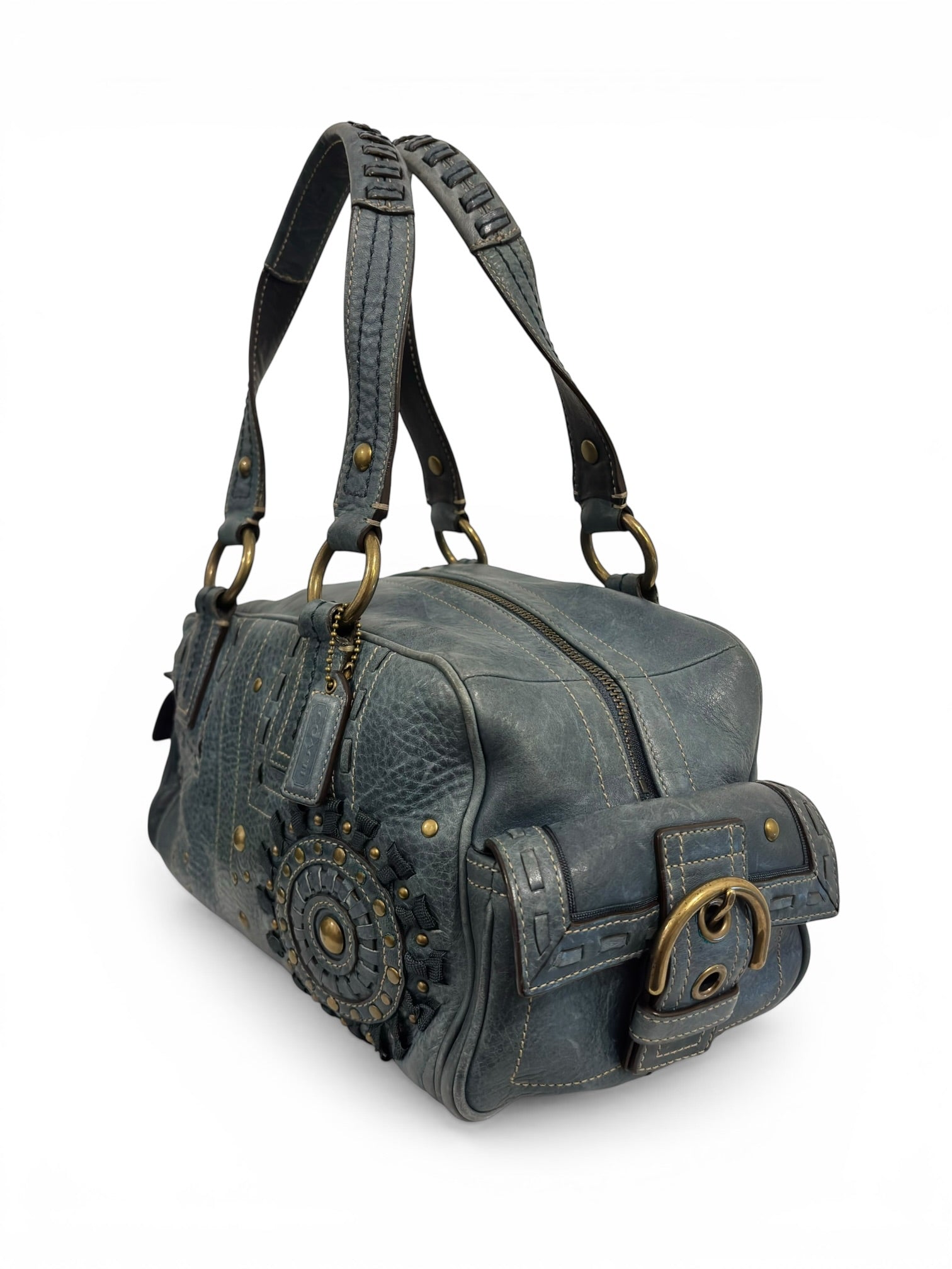 Coach Limited Edition Rare Mia Blue Denim Distressed Soho Vintage 2000's Shoulder Bag