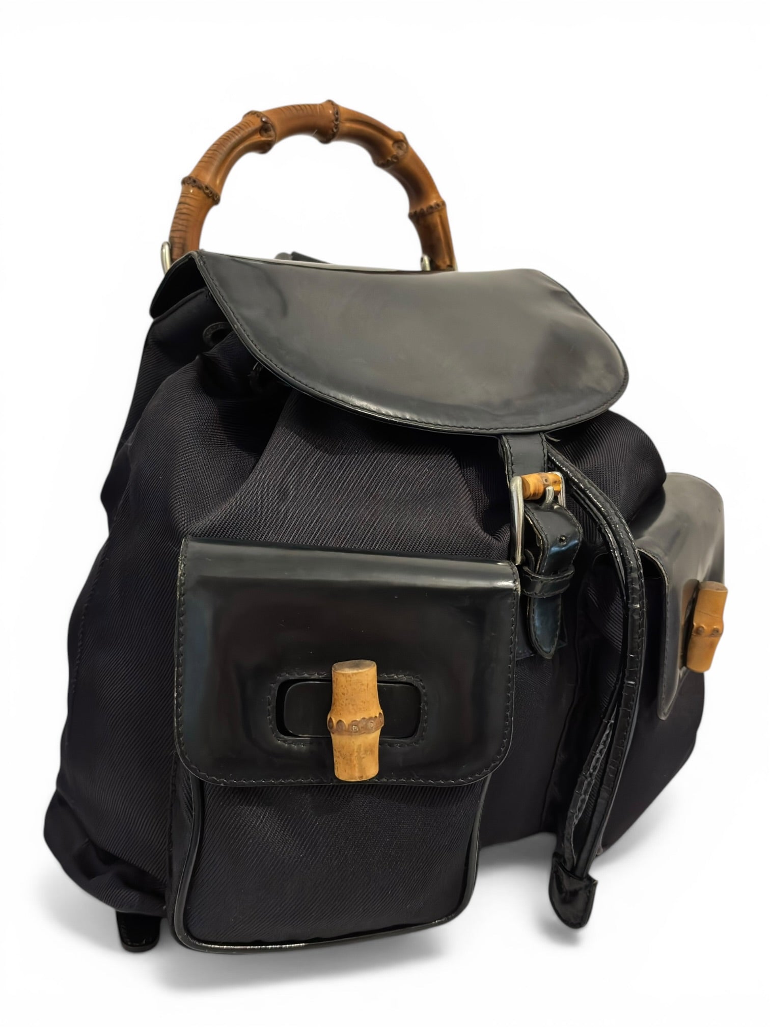 Gucci Bamboo Rare Black Nylon & Leather Backpack
Rucksack Bag 003 2058 0016 5