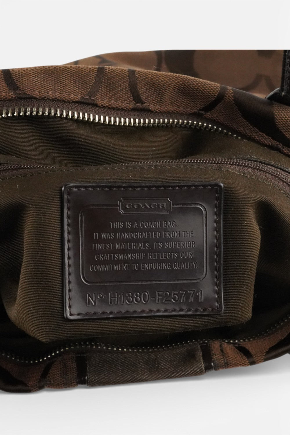 Coach Vintage Dark Brown Canvas & Leather Signature Tote Shoulder Bag