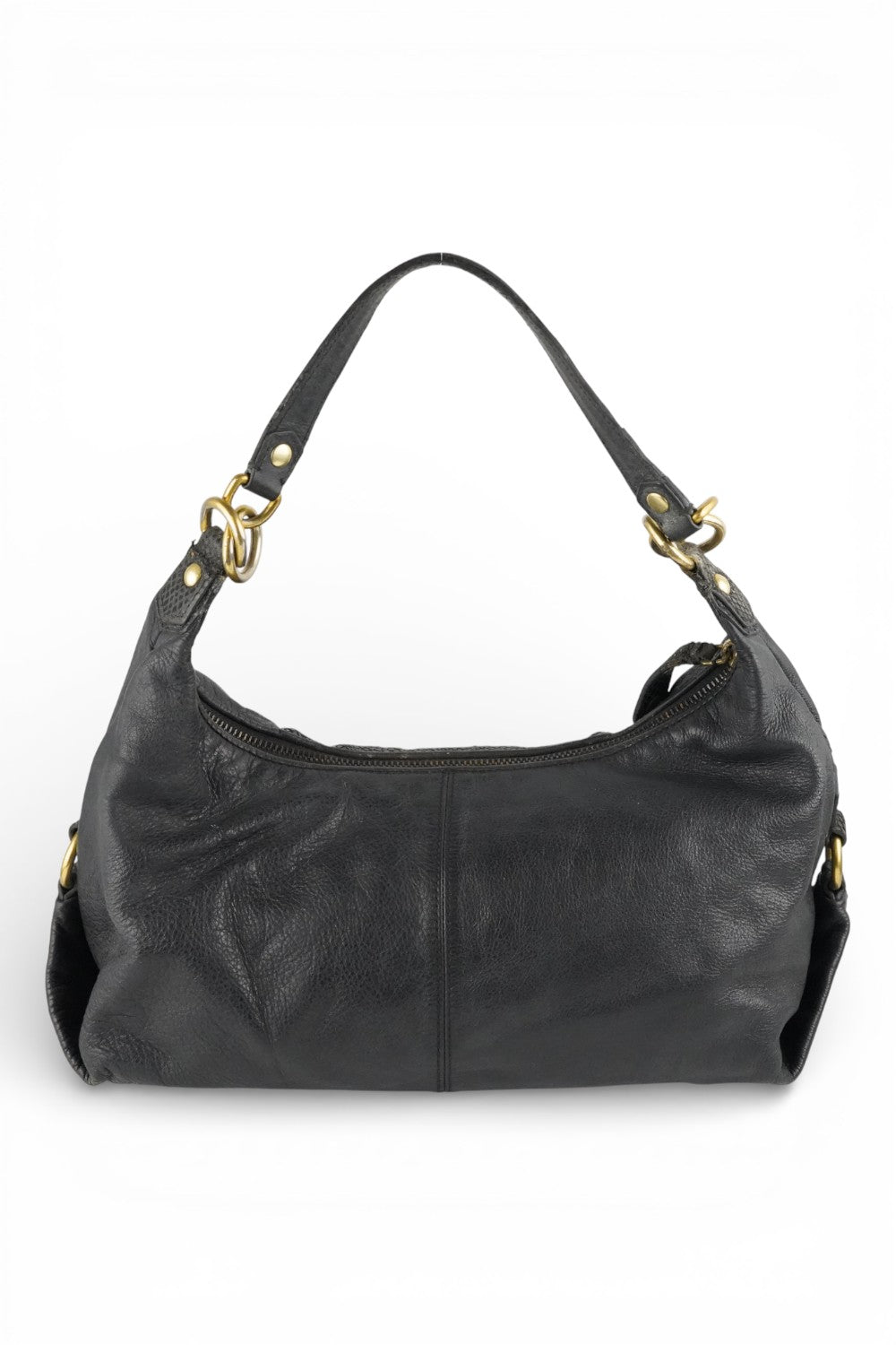 Coach Black Leather Snake Print Vintage Ashley Baguette Hobo Shoulder Bag