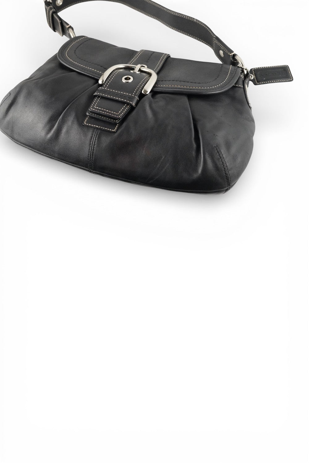 Coach Black Vintage 2000’s Leather Signature Sufflette Soho Hobo Shoulder Bag