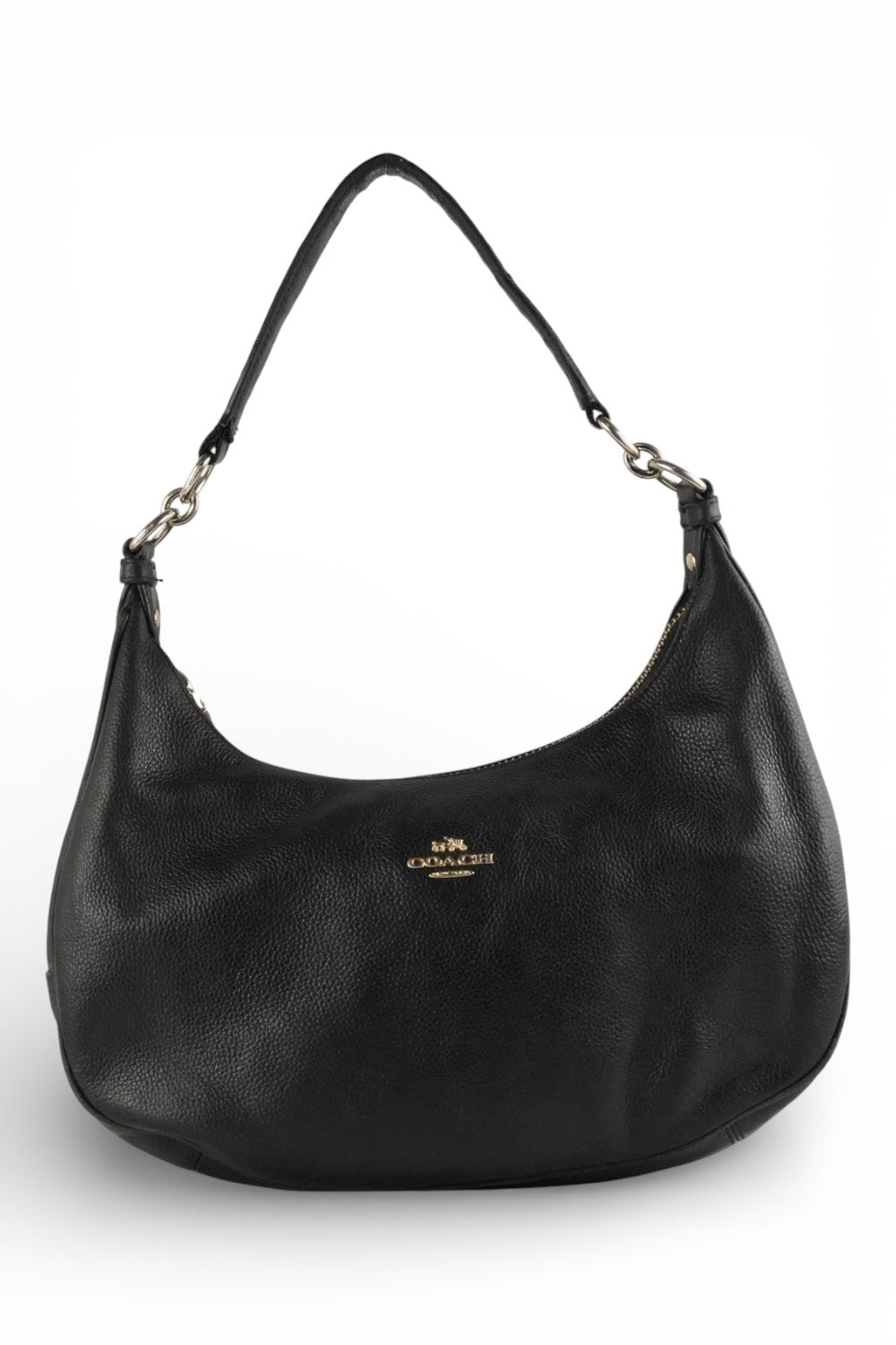 Coach Harley Black East West Hobo Bag Pebbled Leather Shoulder Bag