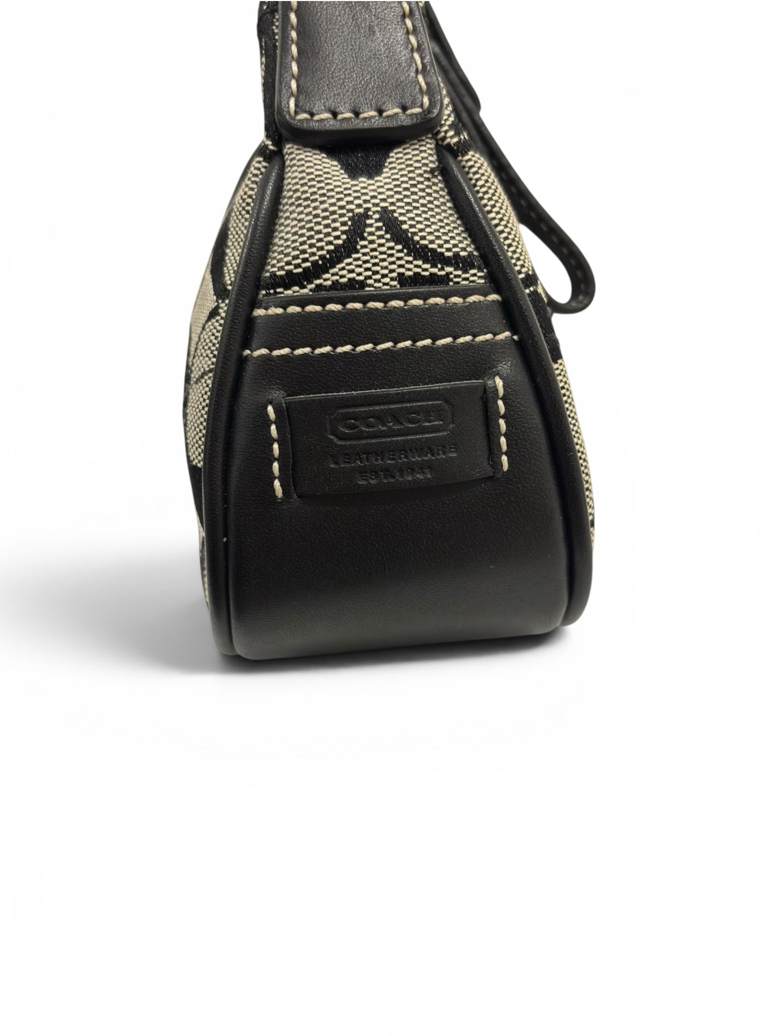 Coach Black & Grey Mini Soho Demi Canvas & Leather Vintage Hobo Shoulder Bag
