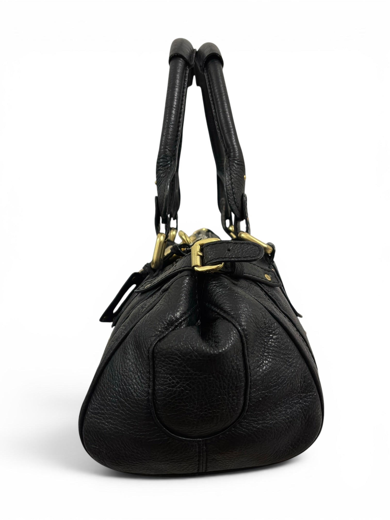 Chloe Paddington Large Black Leather Padlock & Key Rare Vintage Boston Shoulder Bag