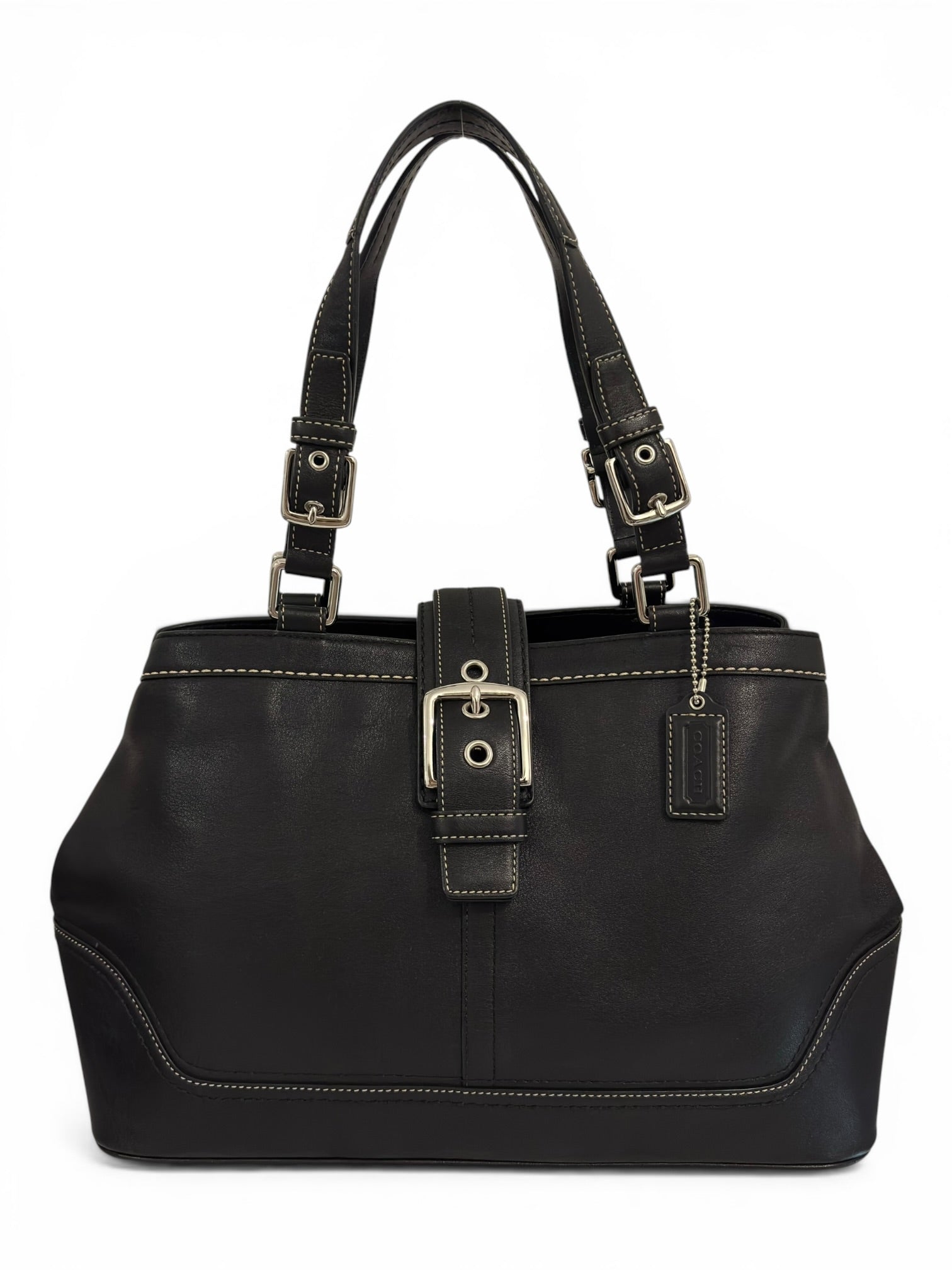 Coach Black Soft Leather Hampton Soho Buckle
Tote Shoulder Bag
