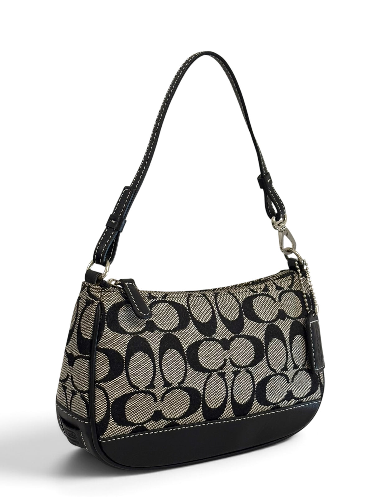 Vintage Coach Demi Bag 6094 In Signature Black & Grey