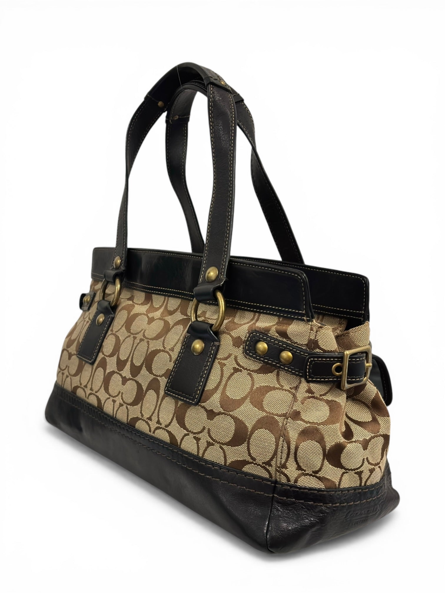Coach Rare Legacy Limited Edition 65th Anniversary Mandy Brown Signature Shoulder Bag 2000's
