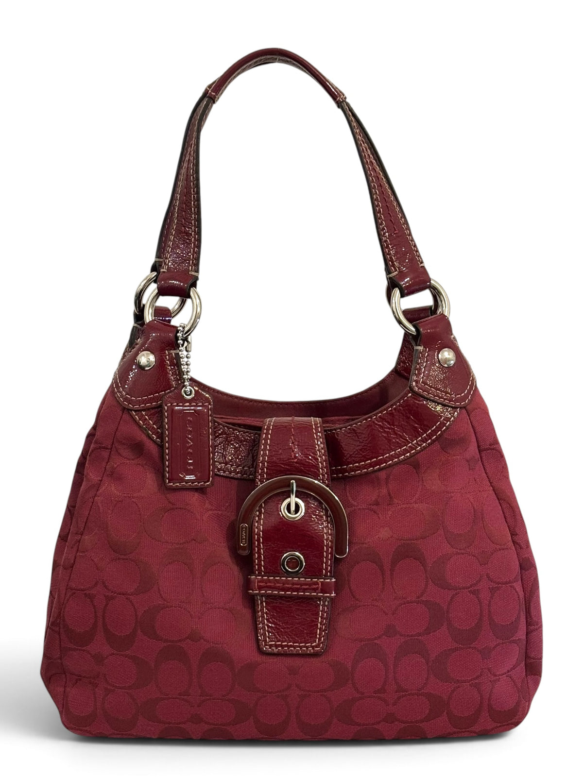 Vintage Coach Soho Lynn Bag F17094 In Burgundy Red Rare Colourway