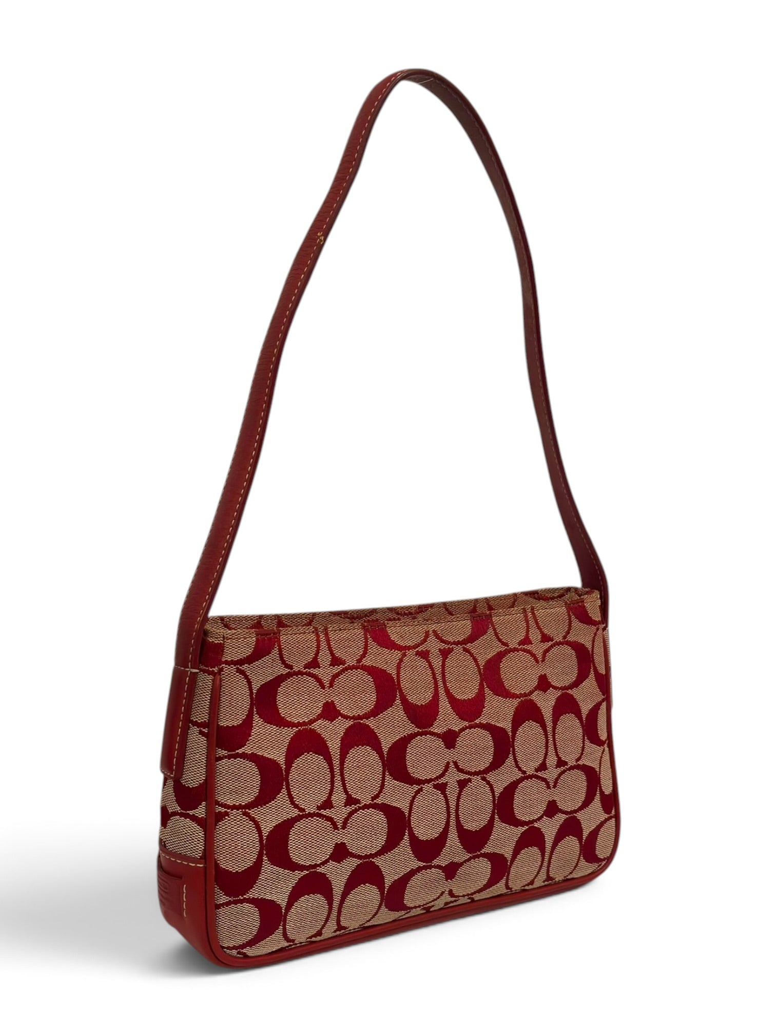 Vintage Coach Bag 6023 Signature Red Mini Shoulder Pouch